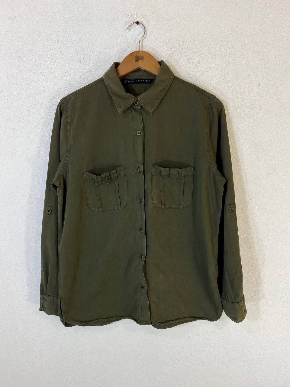Zara Zara Basic Green Shirt Nice Design Size US M / EU 48-50 / 2 - 1 Thumbnail