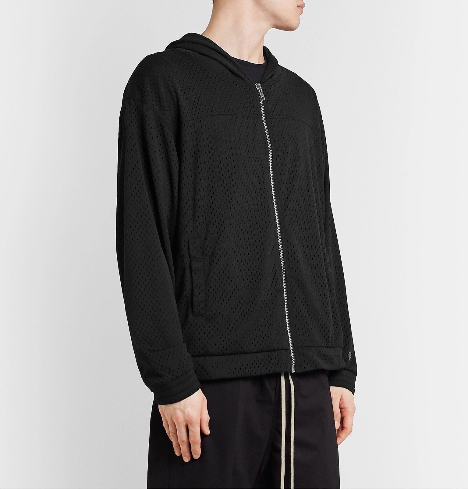 image of Rick Owens X Champion Windbreaker Mash Jacket in Black, Men's (Size Small)