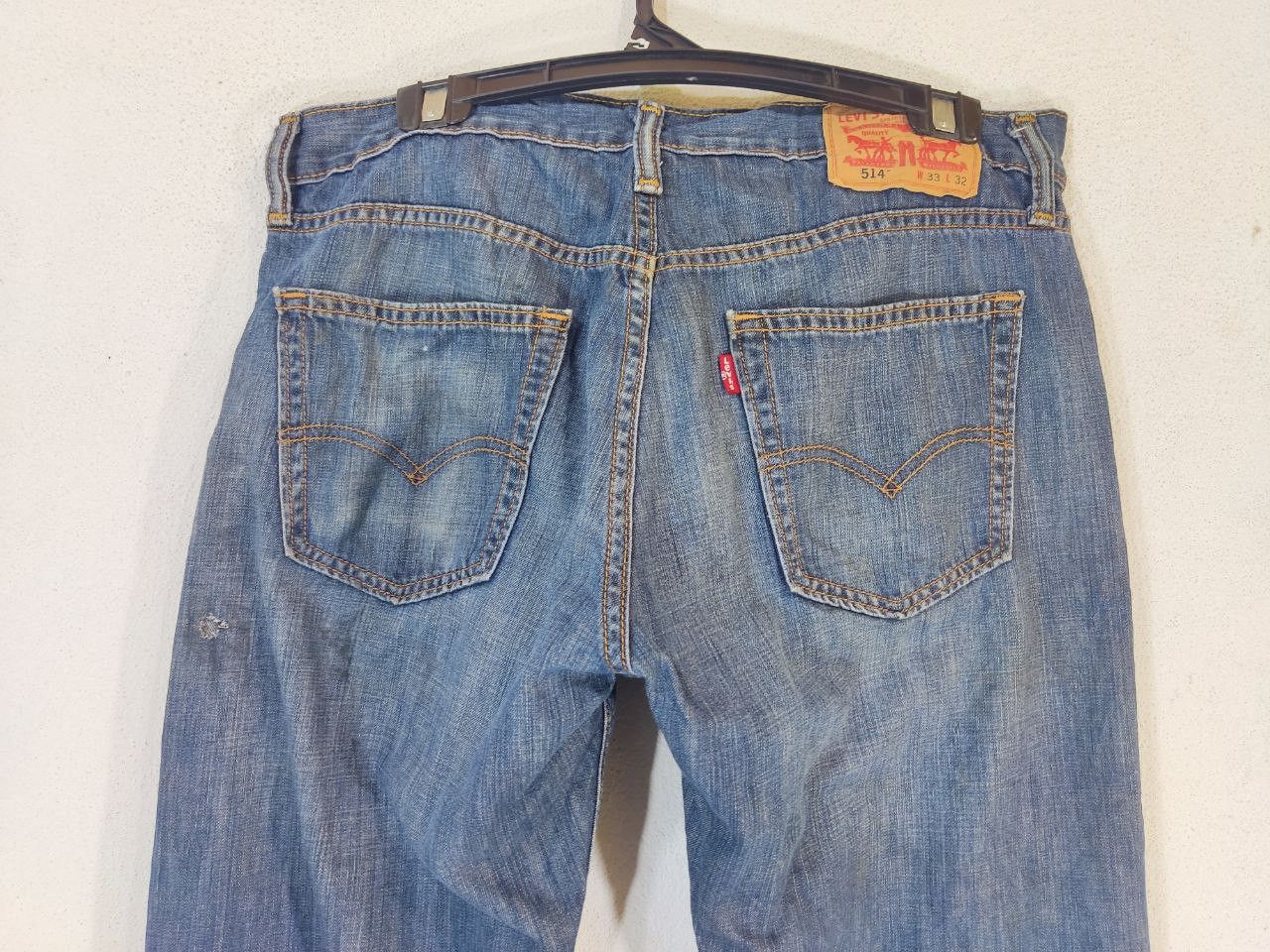 Levi's levis 514 slim straight faded distressed denim Size US 34 / EU 50 - 16 Thumbnail