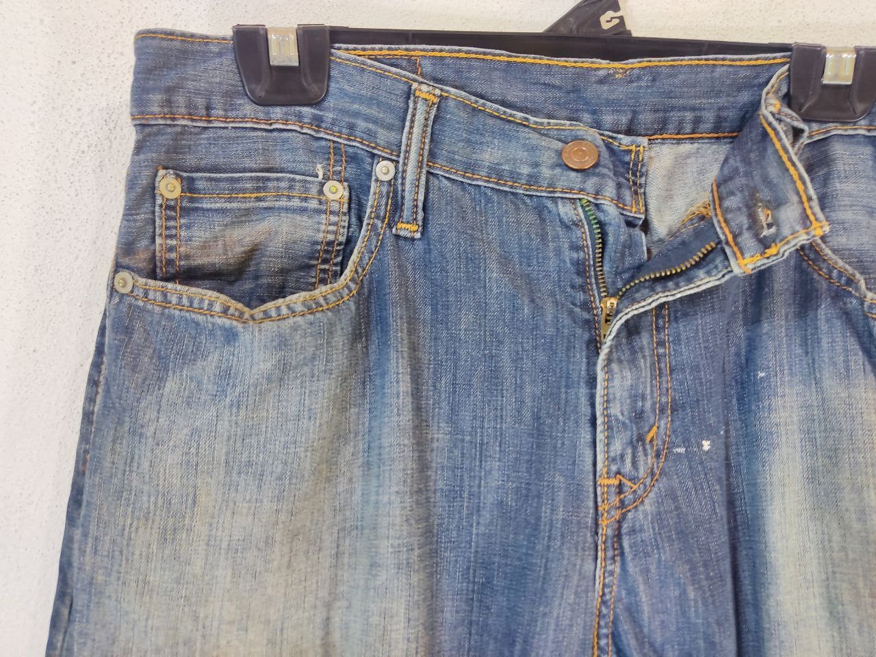 Levi's levis 514 slim straight faded distressed denim Size US 34 / EU 50 - 6 Thumbnail