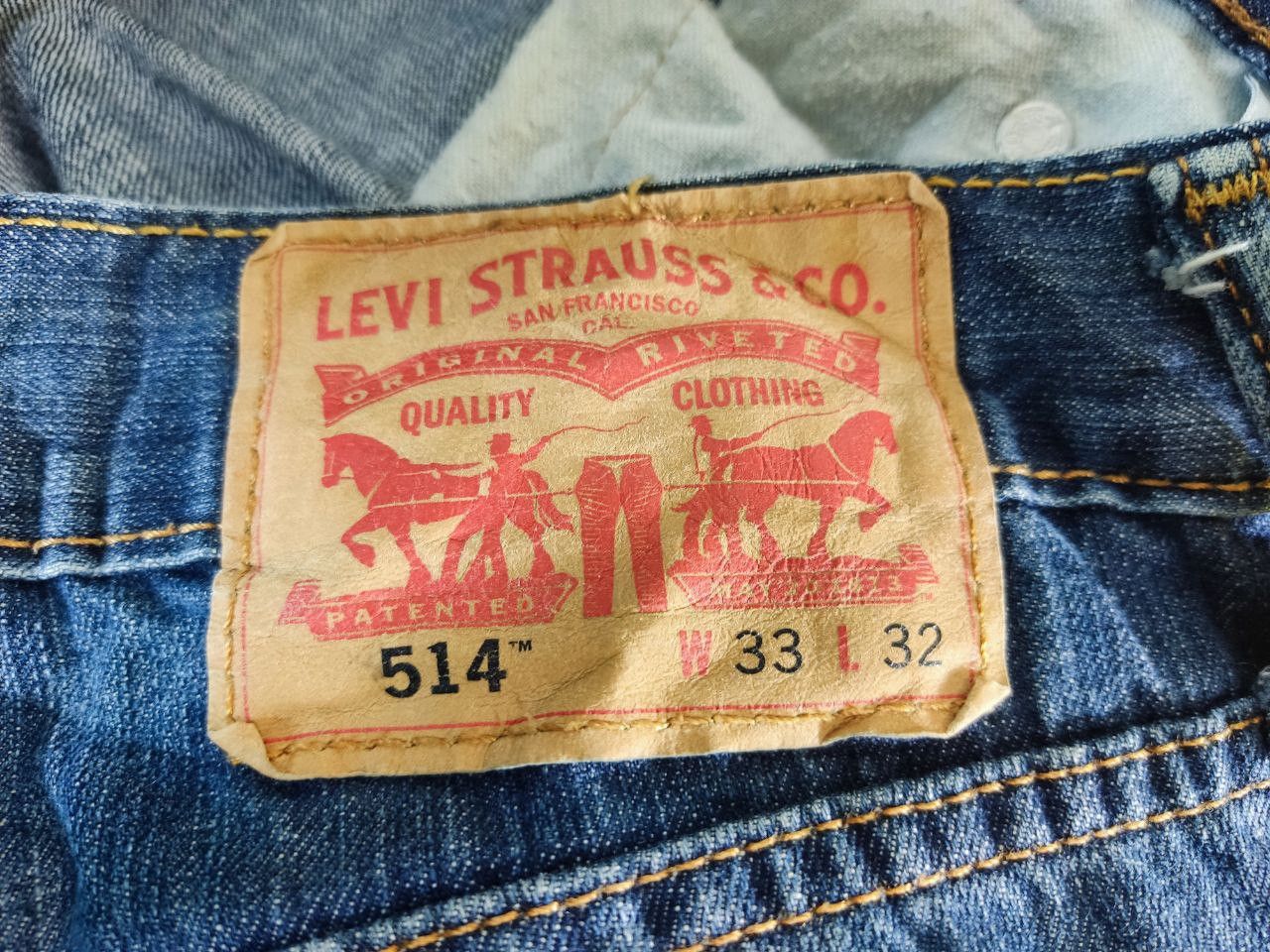 Levi's levis 514 slim straight faded distressed denim Size US 34 / EU 50 - 3 Thumbnail
