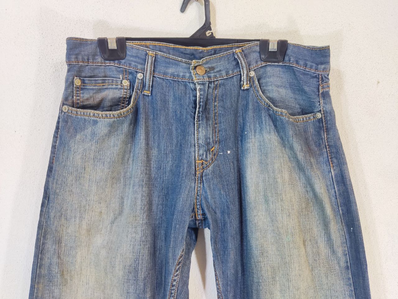Levi's levis 514 slim straight faded distressed denim Size US 34 / EU 50 - 8 Thumbnail