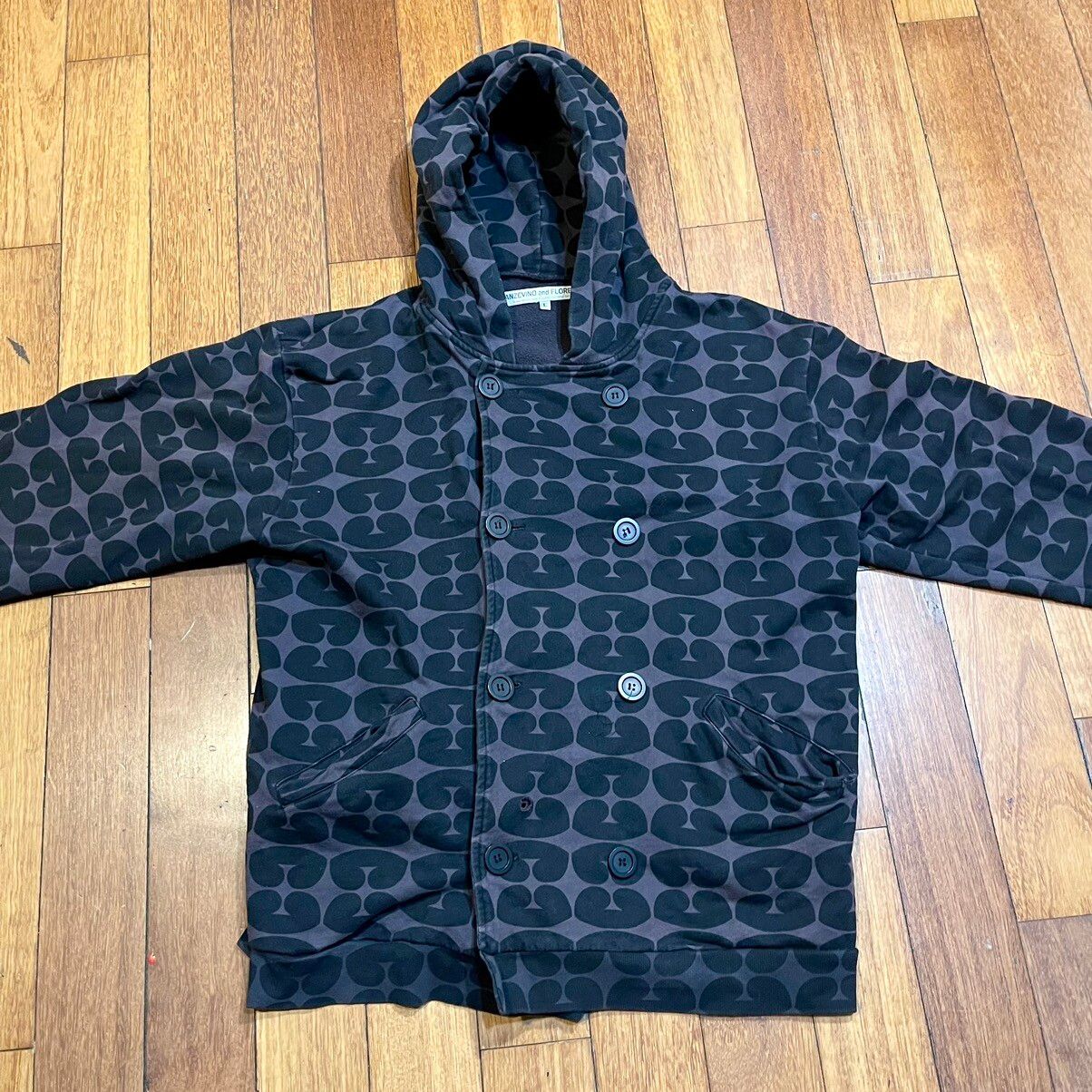 Vintage BLACK AND DARK BURGUNDY ANZEVINO AND FLORENCE HOODIE! Size US L / EU 52-54 / 3 - 2 Preview