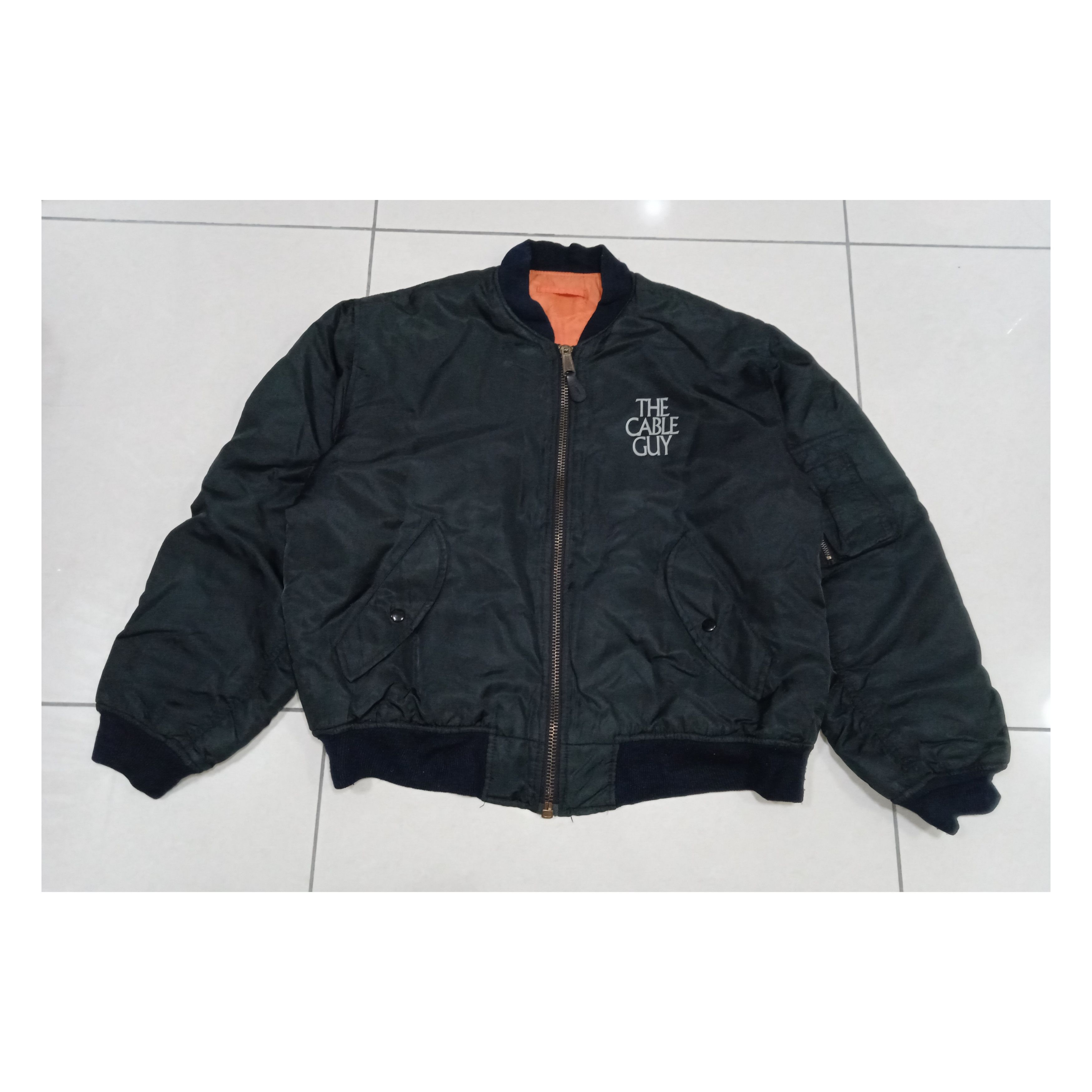 Vintage Vintage 90s The Cable Guy Jim Carey MA1 Bomber Jacket Size US XL / EU 56 / 4 - 2 Thumbnail