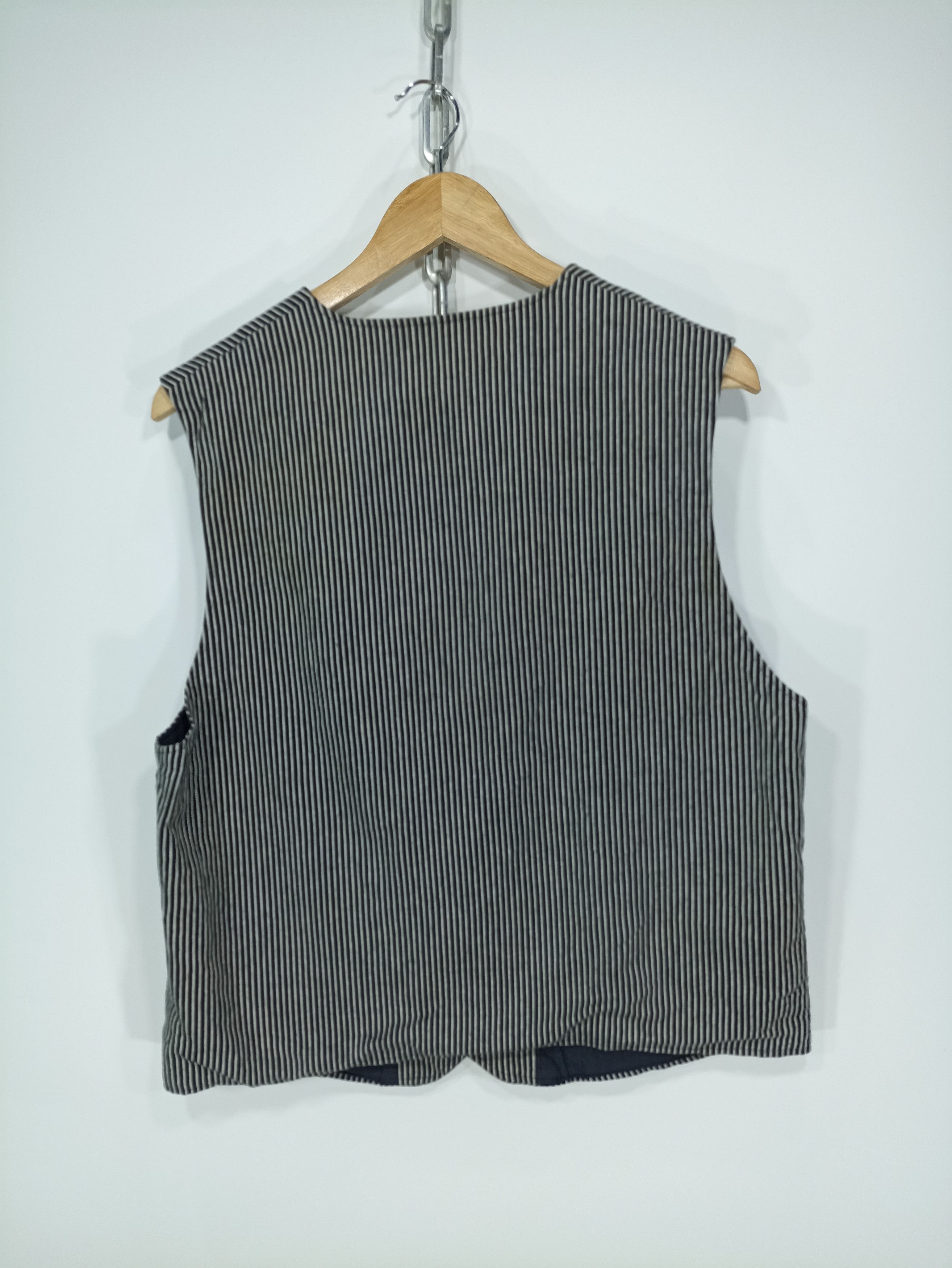 Japanese Brand × Vintage Vintage Hickory Stripe vest(unknown Brand) Size US M / EU 48-50 / 2 - 2 Thumbnail