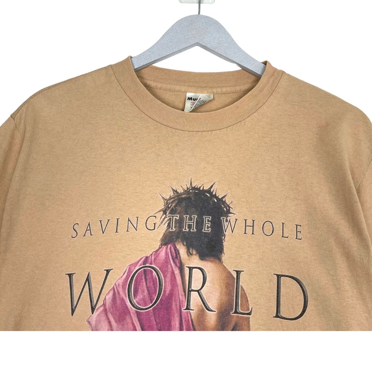 Vintage 💥90s JESUS WORLD TIED T-SHIRT Size US M / EU 48-50 / 2 - 4 Thumbnail