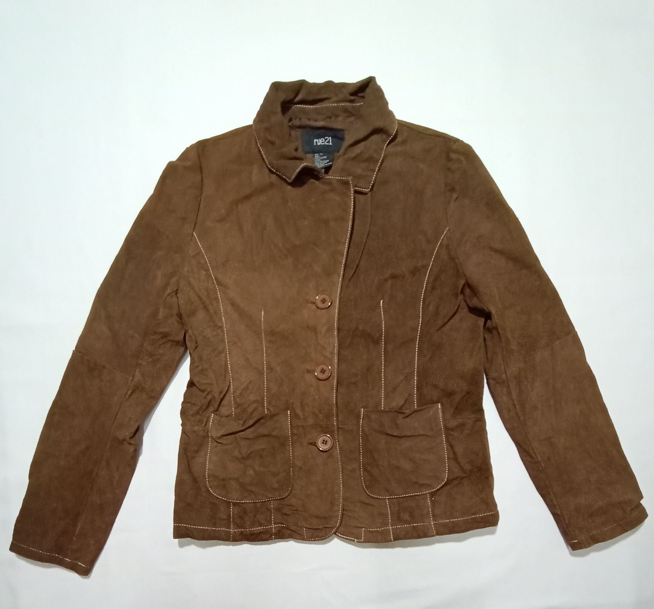 rue21 Rue21 Brown Leather Jacket Hype Style Size S / US 4 / IT 40 - 1 Thumbnail