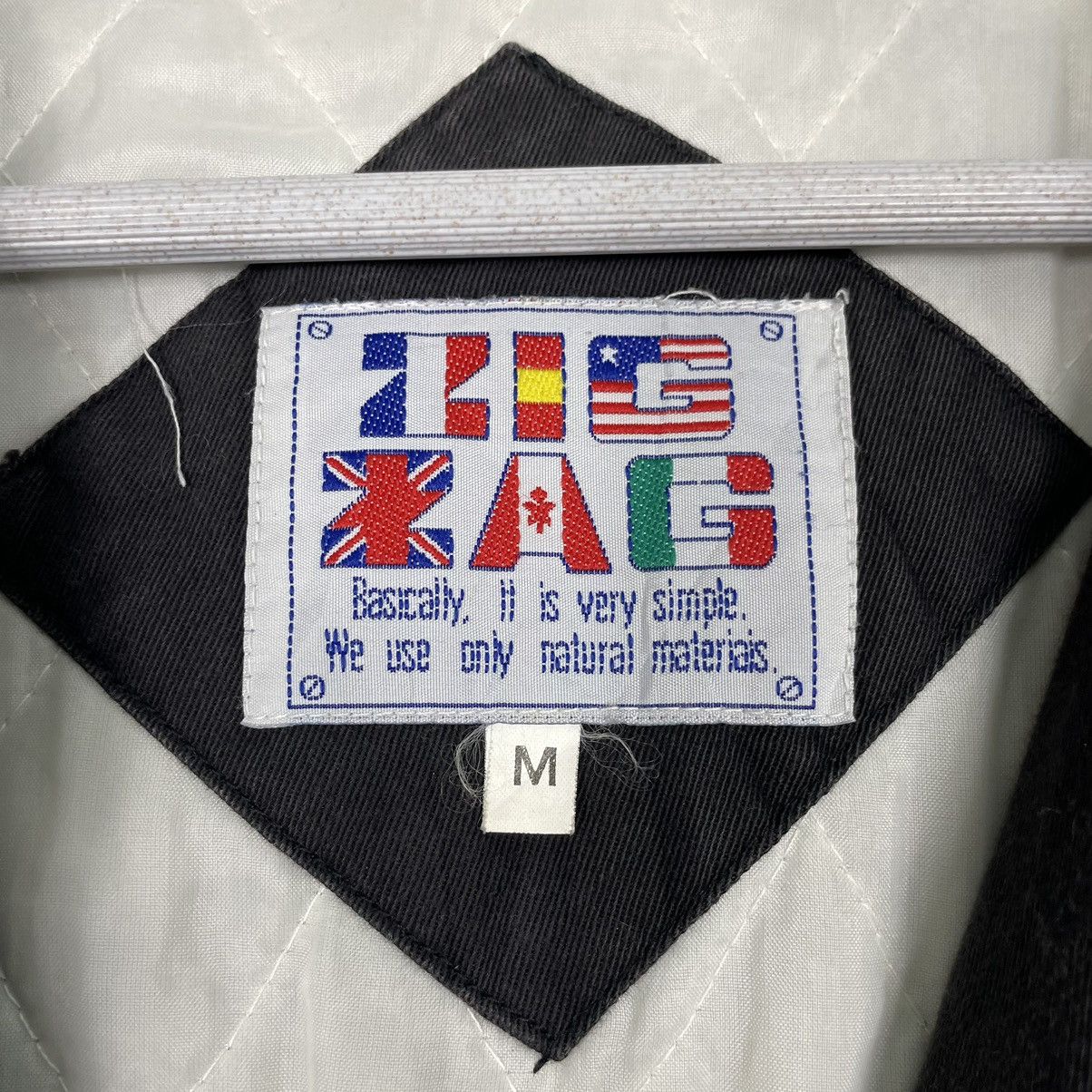 Japanese Brand × Vintage 💥 JAPAN ZIG ZAG BAGGY VARSITY JACKET Size US L / EU 52-54 / 3 - 9 Thumbnail