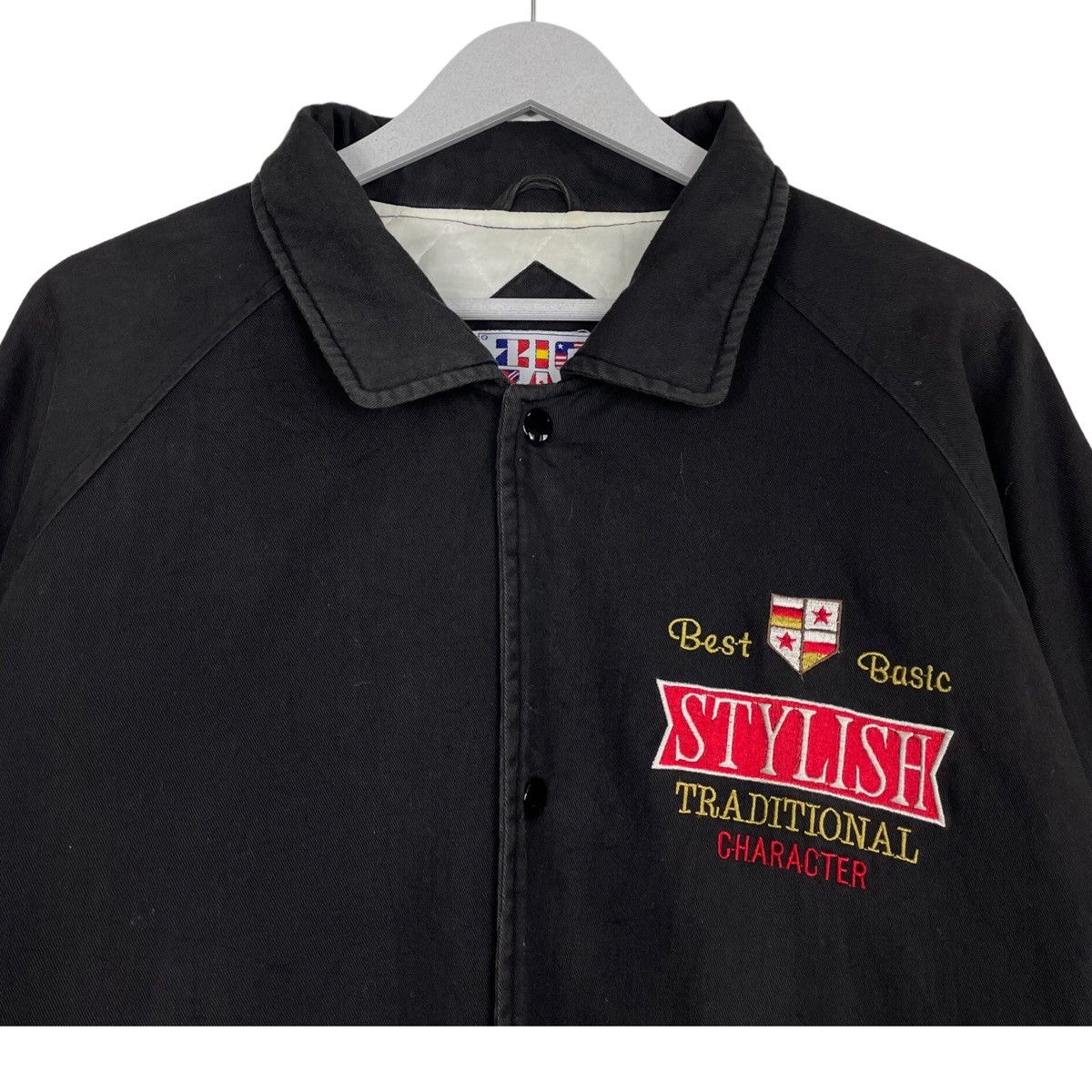 Japanese Brand × Vintage 💥 JAPAN ZIG ZAG BAGGY VARSITY JACKET Size US L / EU 52-54 / 3 - 4 Thumbnail