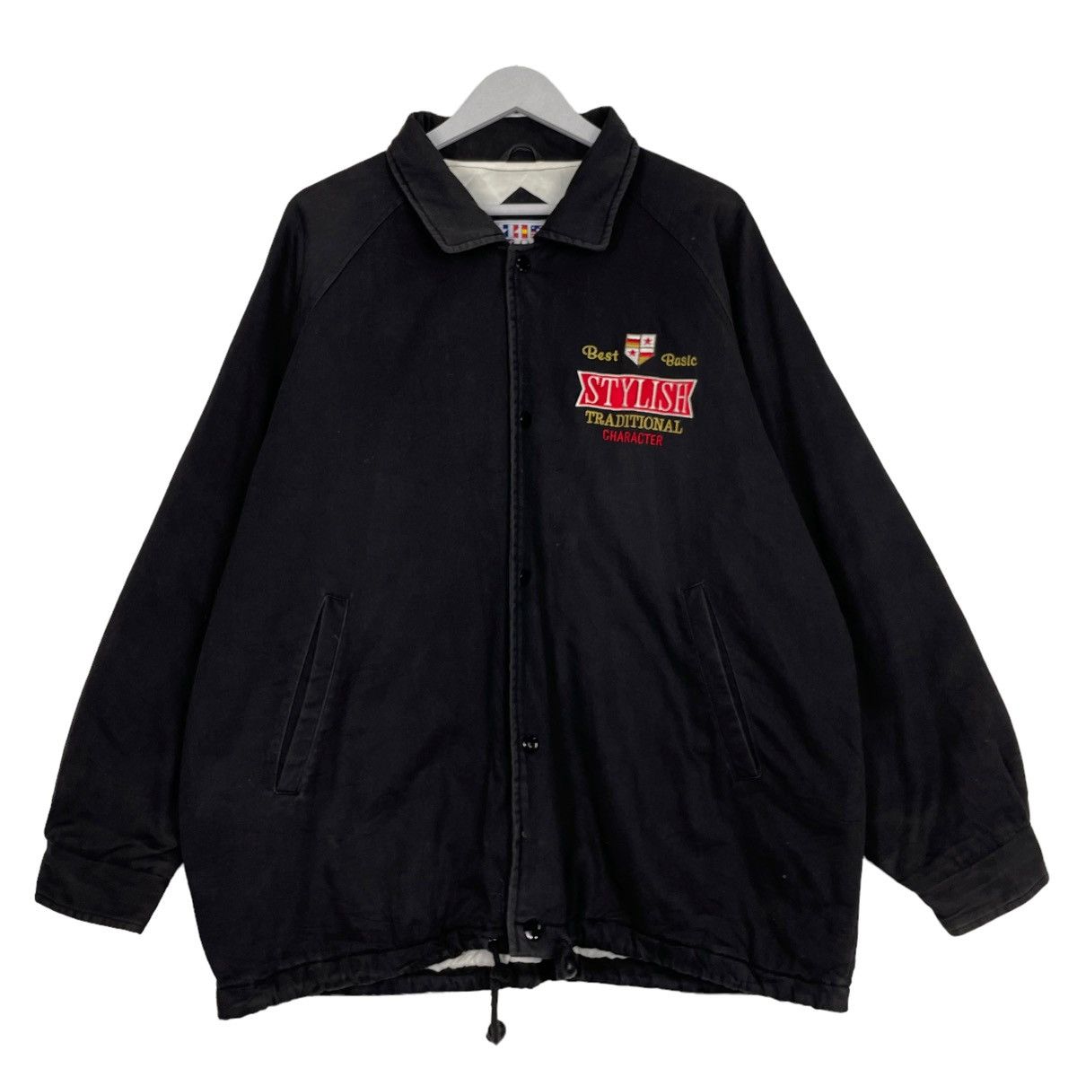 Japanese Brand × Vintage 💥 JAPAN ZIG ZAG BAGGY VARSITY JACKET Size US L / EU 52-54 / 3 - 1 Thumbnail