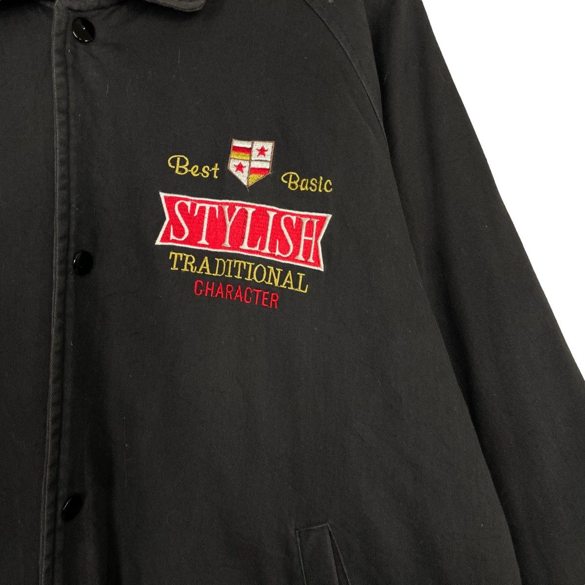Japanese Brand × Vintage 💥 JAPAN ZIG ZAG BAGGY VARSITY JACKET Size US L / EU 52-54 / 3 - 6 Thumbnail
