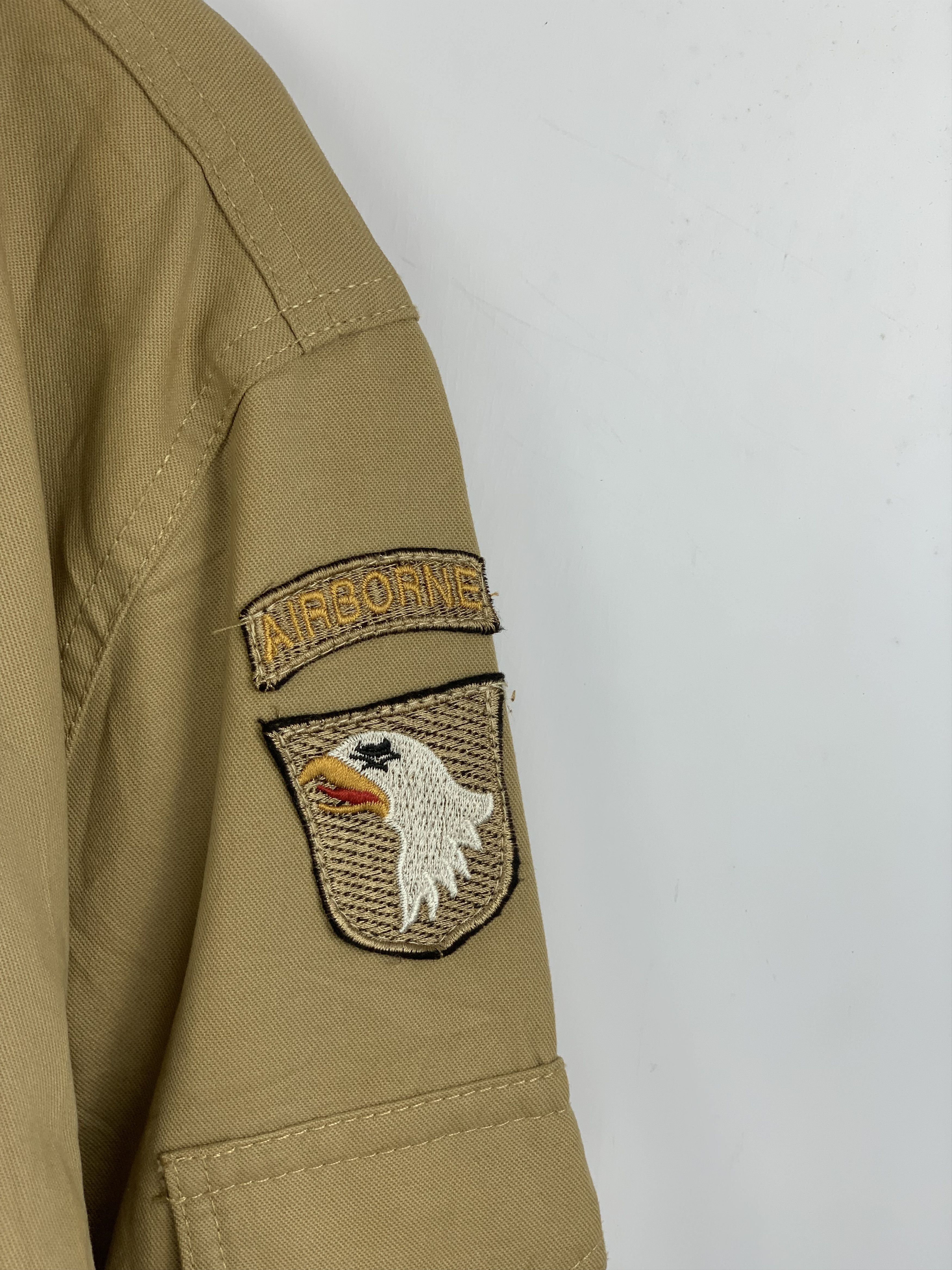 Japanese Brand Vintage LLSBG Military Patch Bomber Jacket– Tan, Size 4XL Size US XXL / EU 58 / 5 - 12 Thumbnail