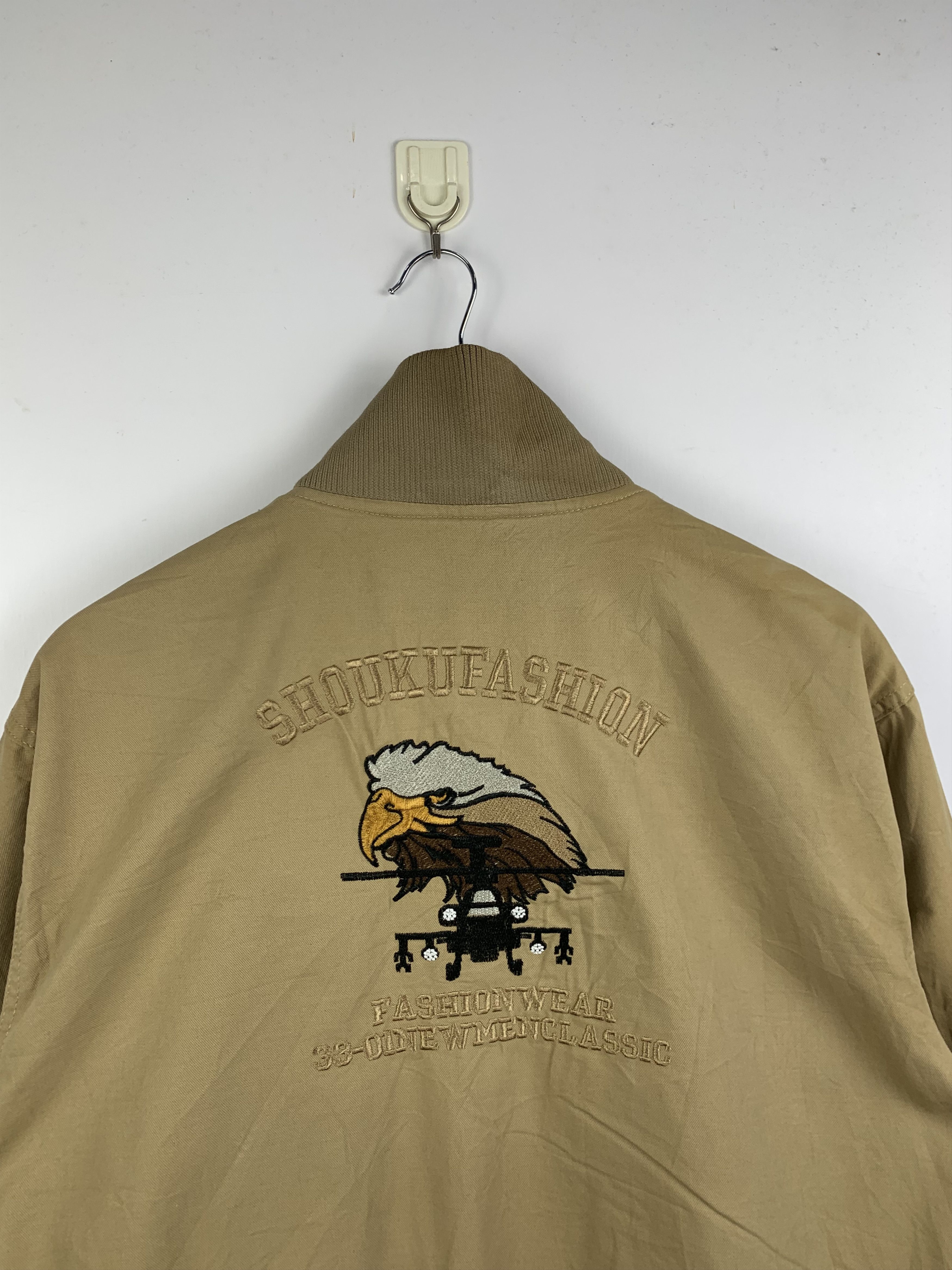 Japanese Brand Vintage LLSBG Military Patch Bomber Jacket– Tan, Size 4XL Size US XXL / EU 58 / 5 - 6 Thumbnail