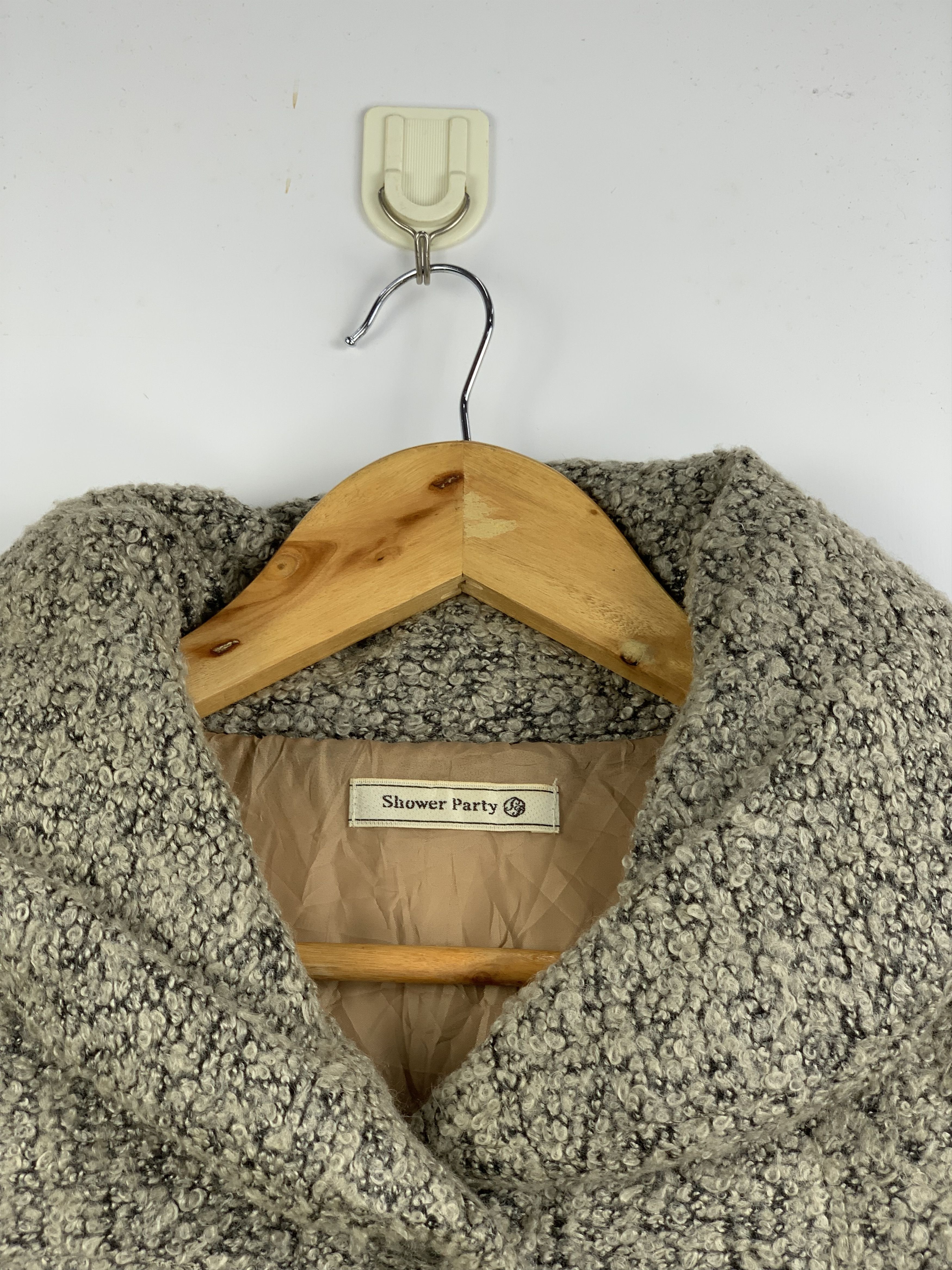 Japanese Brand Vintage SHOWER PARTY Woolen Puffer Down Jacket Size M / US 6-8 / IT 42-44 - 2 Thumbnail