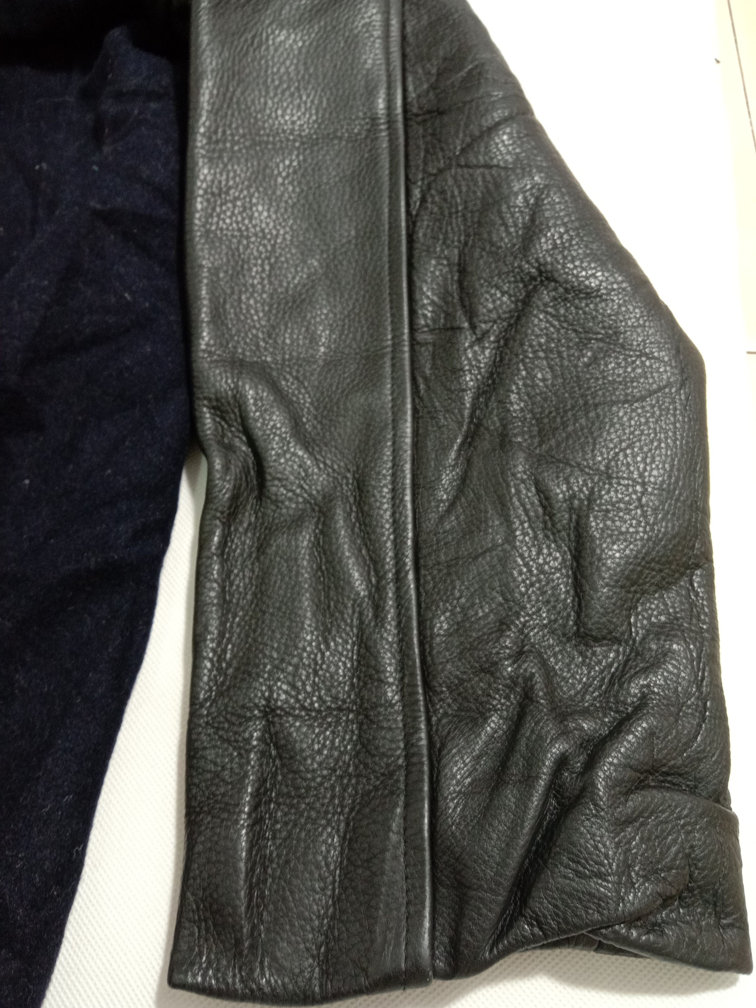 Other Probenance Of Eboke Double Breast Jacket Cow Leather Sleeve Size US XXL / EU 58 / 5 - 7 Thumbnail