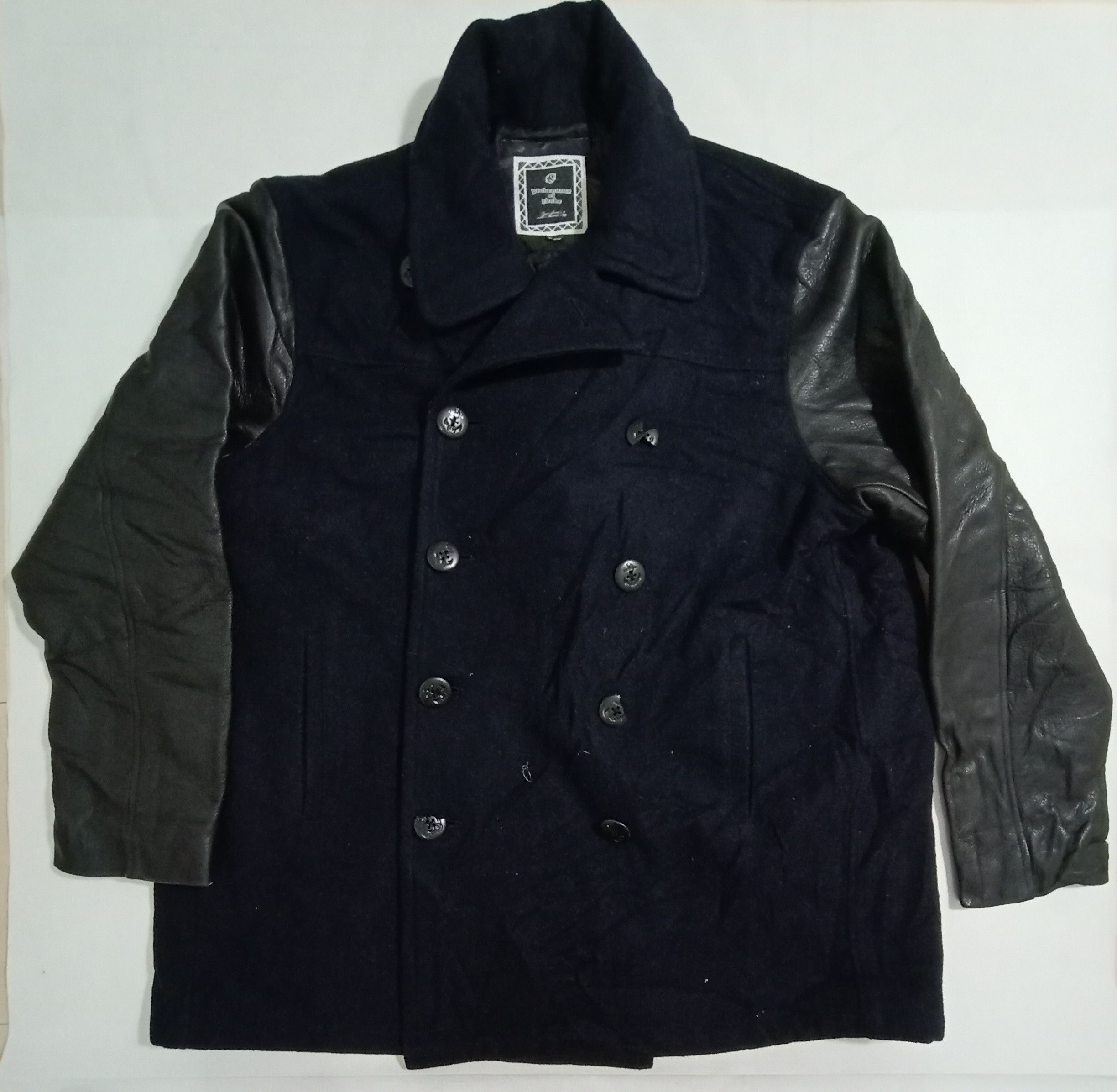 Other Probenance Of Eboke Double Breast Jacket Cow Leather Sleeve Size US XXL / EU 58 / 5 - 1 Thumbnail