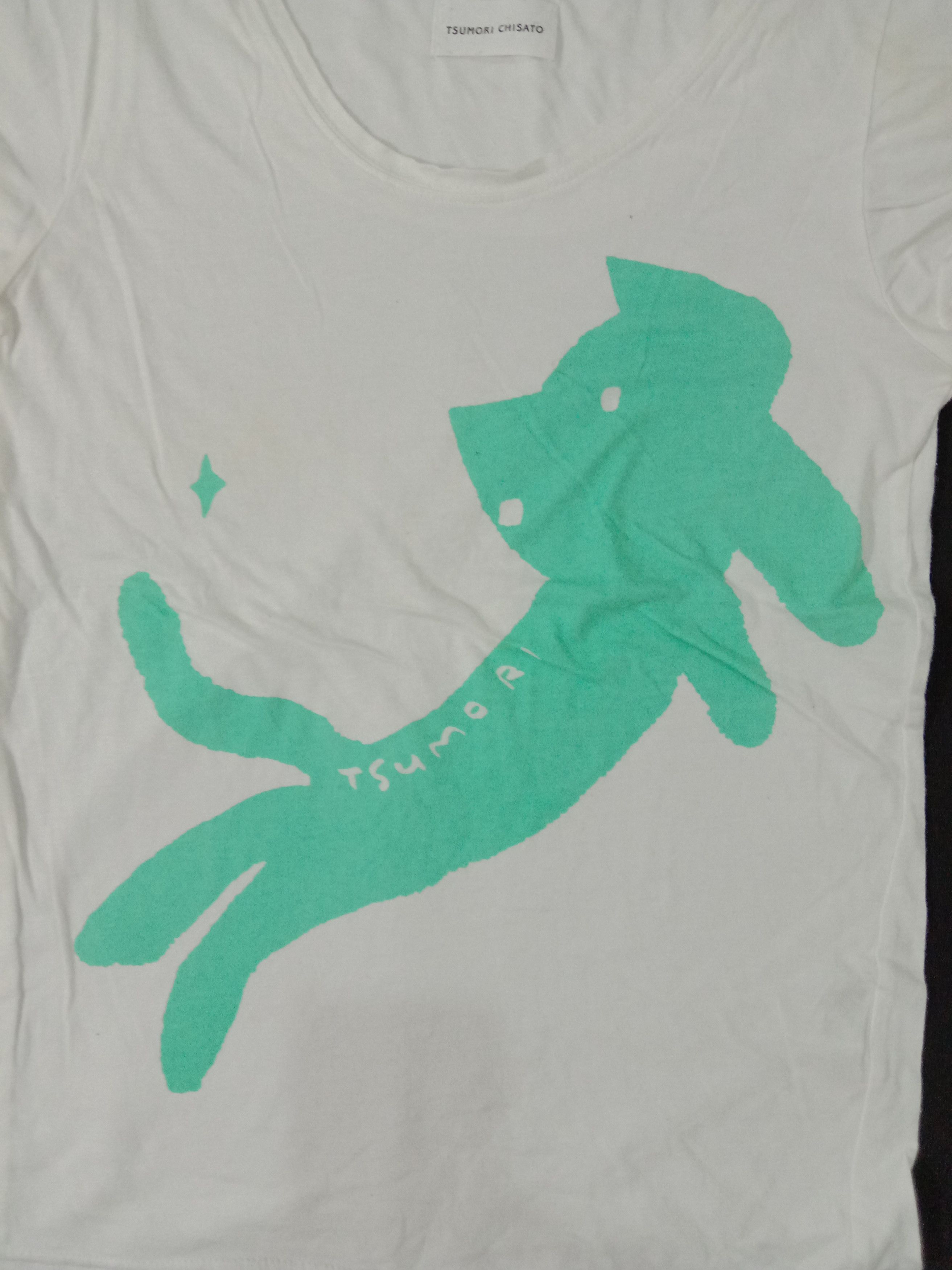 Issey Miyake Tsumori Chisato Issey Miyake Cat Art Cap Sleeve Tee Size XS / US 0-2 / IT 36-38 - 2 Thumbnail