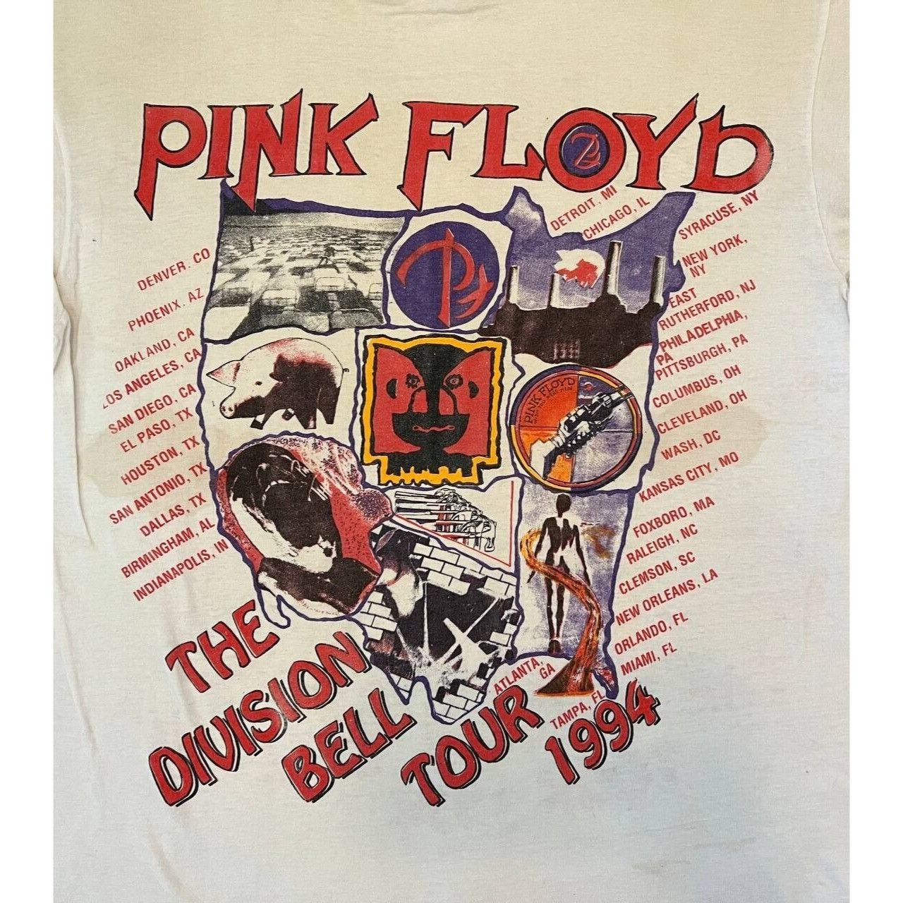 Vintage Vintage 90s Pink Floyd The Division Bell Tour 1994 T-Shirt L Size US L / EU 52-54 / 3 - 6 Thumbnail