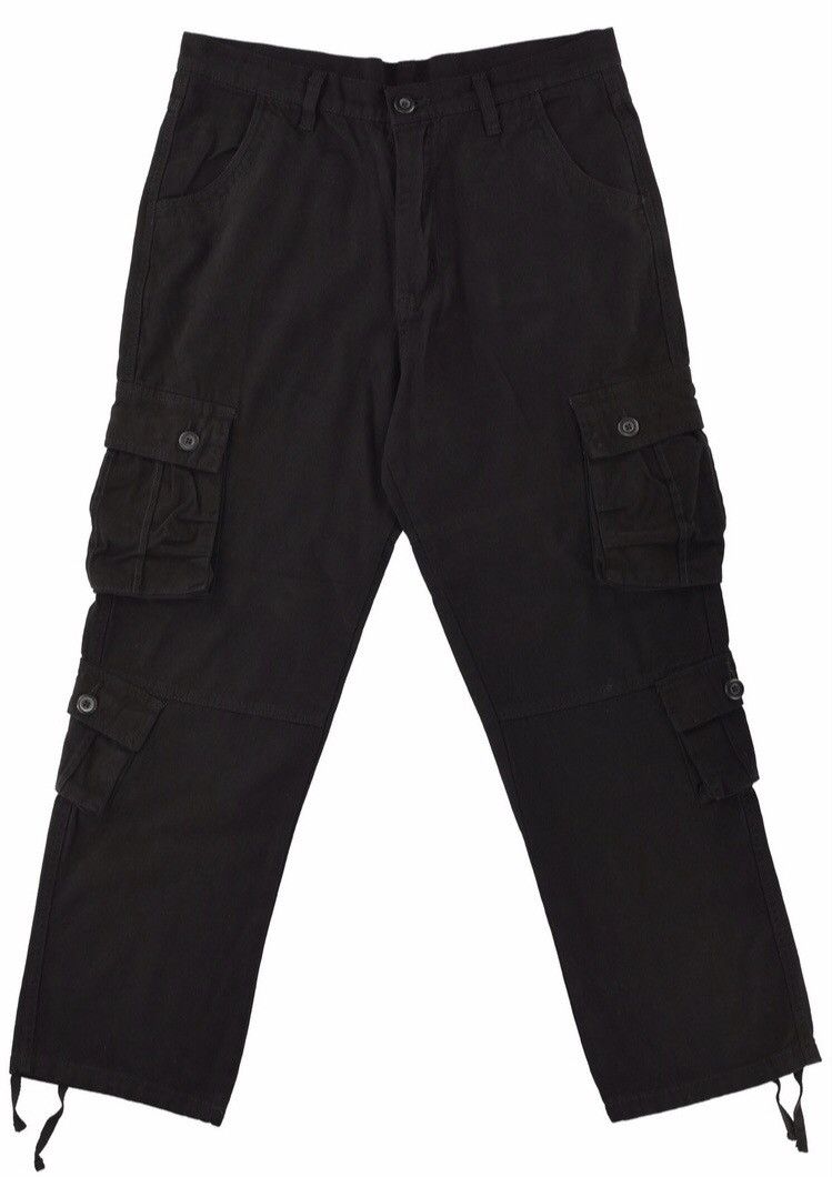 Japanese Brand 8 Pocket Cargo Pants Black Size US 29 - 5 Thumbnail