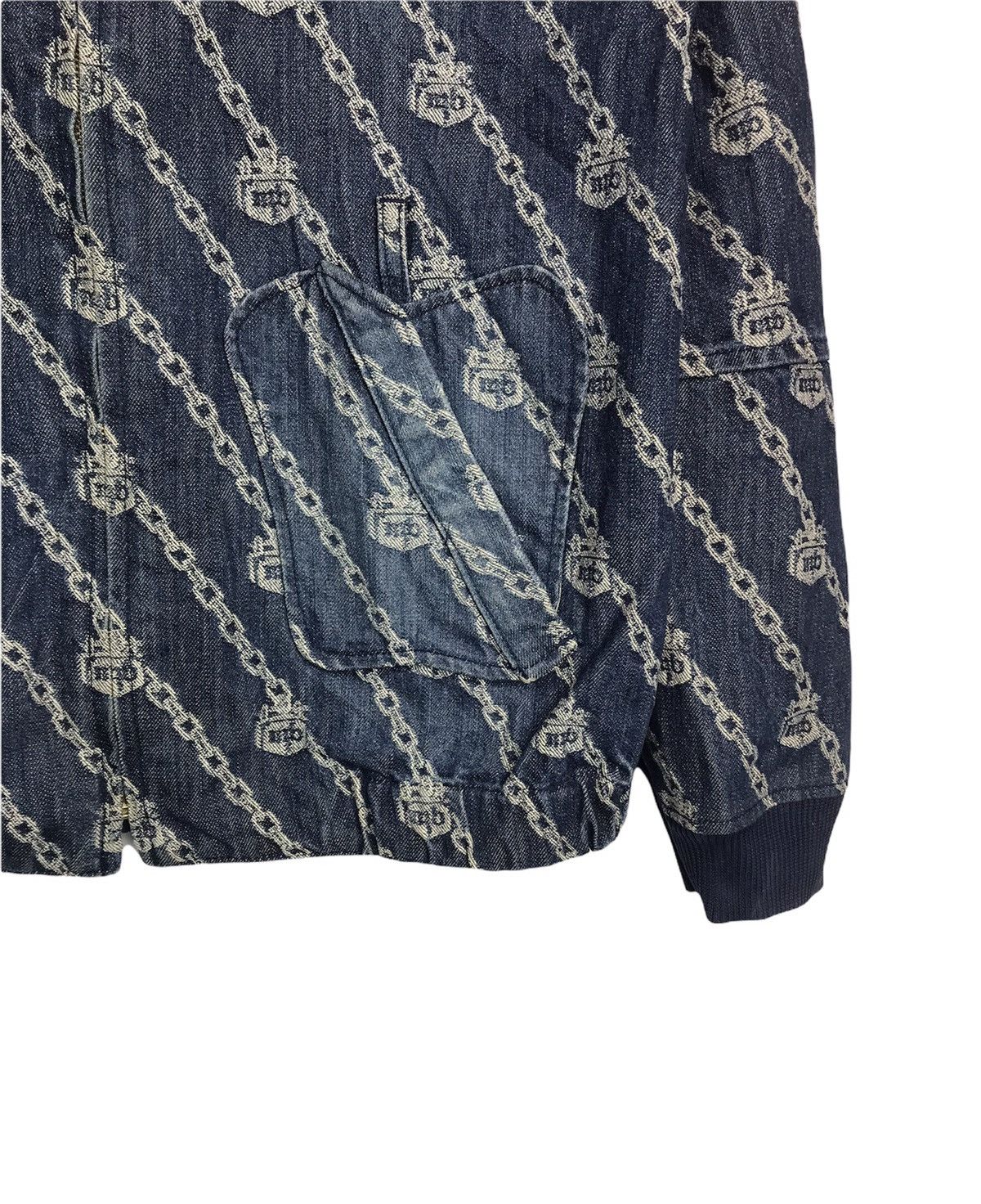 Issey Miyake × mercibeaucoup Indigo blue all overprinted chains denim zipper jacket Size US L / EU 52-54 / 3 - 2 Thumbnail