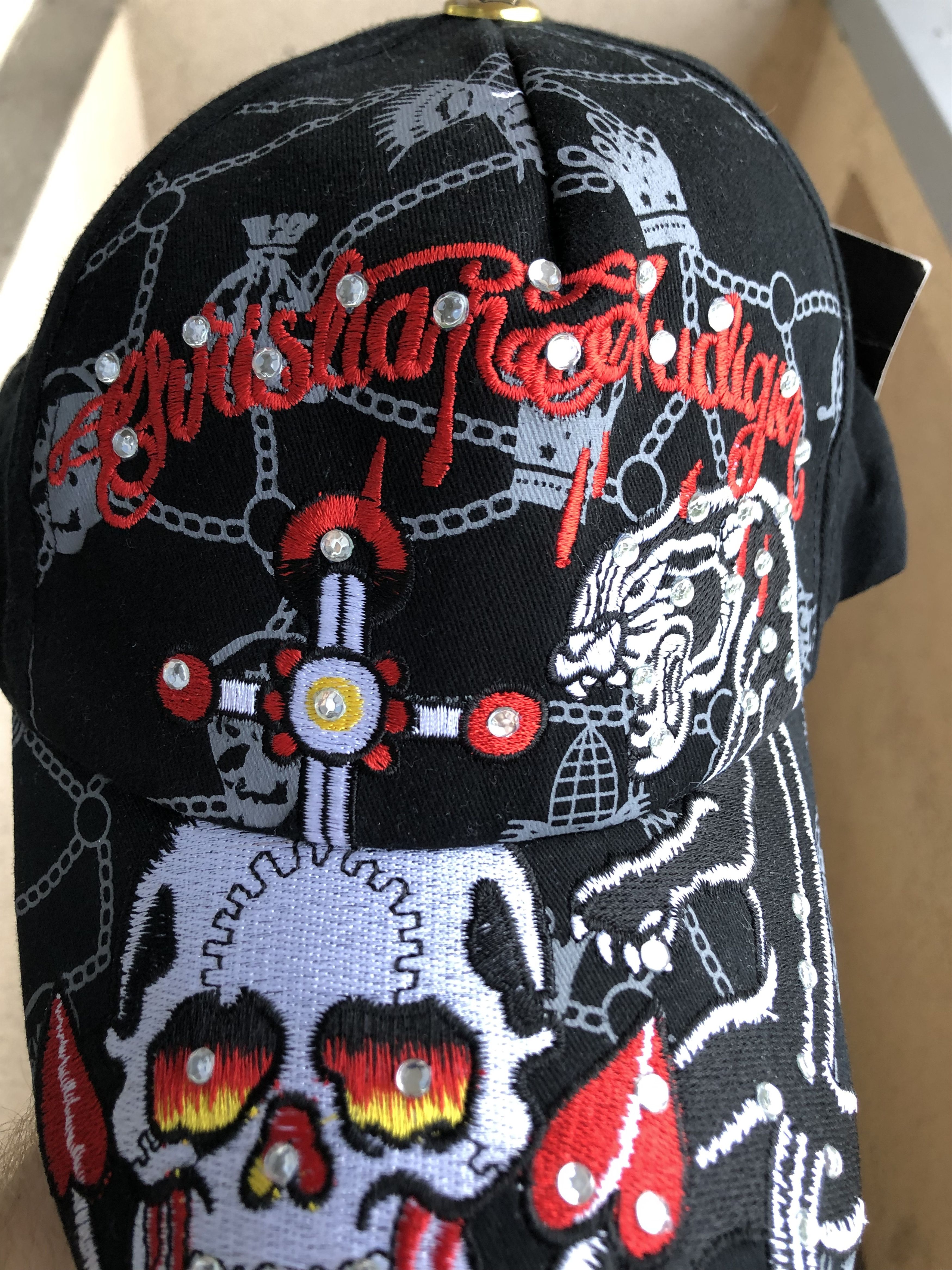Christian Audigier × Ed Hardy Ed Hardy Christian Skull Tiger Cap Excellent New Drill y2k Size ONE SIZE - 7 Thumbnail