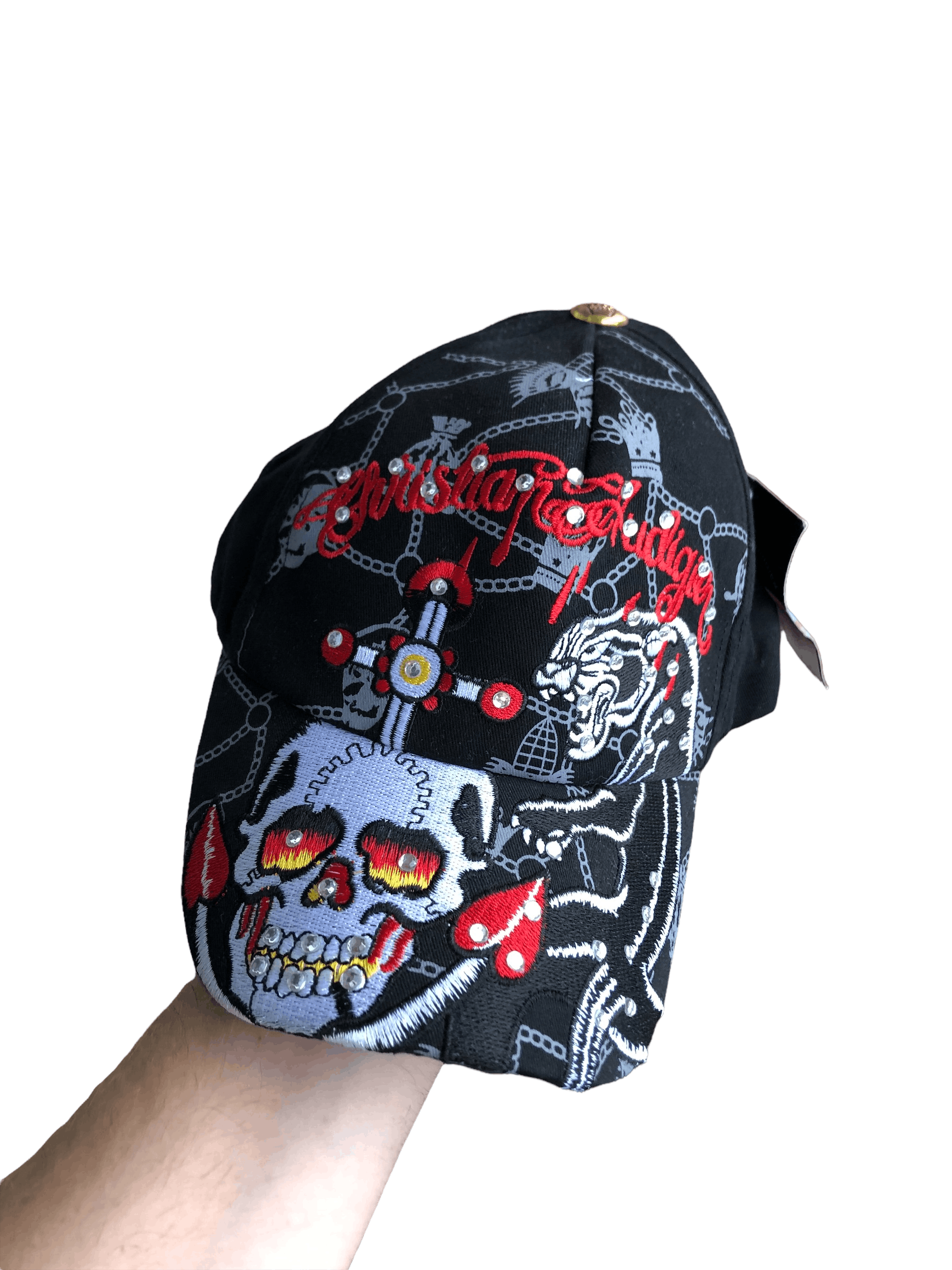 Christian Audigier × Ed Hardy Ed Hardy Christian Skull Tiger Cap Excellent New Drill y2k Size ONE SIZE - 1 Thumbnail