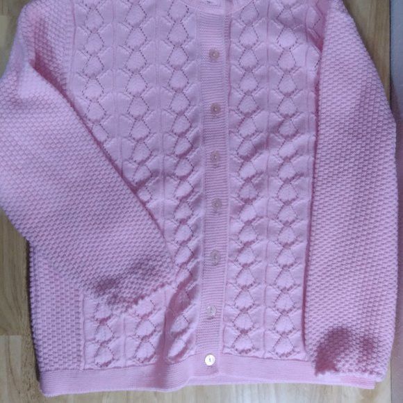 Haband × Vintage Vintage Haband! Pink 3D Knit Cardigan Sweater Size US M / EU 48-50 / 2 - 2 Thumbnail