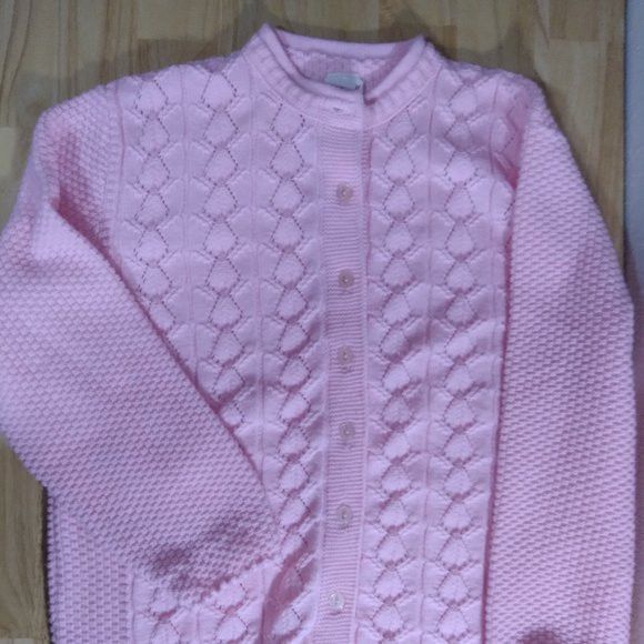 Haband × Vintage Vintage Haband! Pink 3D Knit Cardigan Sweater Size US M / EU 48-50 / 2 - 1 Thumbnail