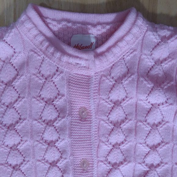 Haband × Vintage Vintage Haband! Pink 3D Knit Cardigan Sweater Size US M / EU 48-50 / 2 - 3 Thumbnail