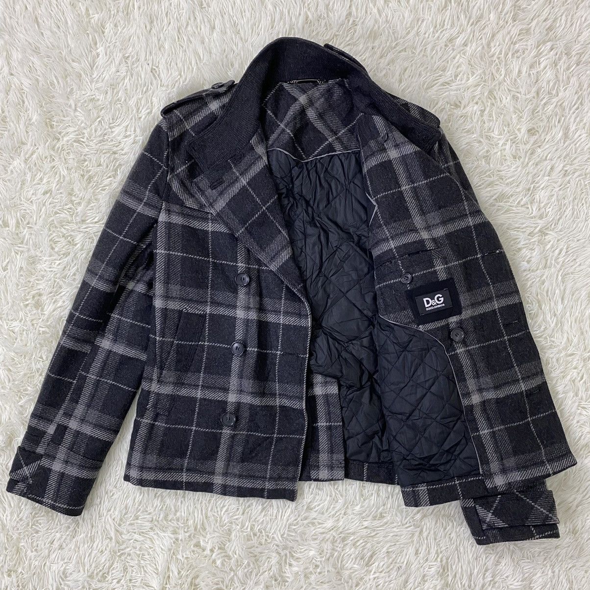 image of Dolce Gabbana Wool Double Breast Plaid Jacket, Men's (Size Medium)