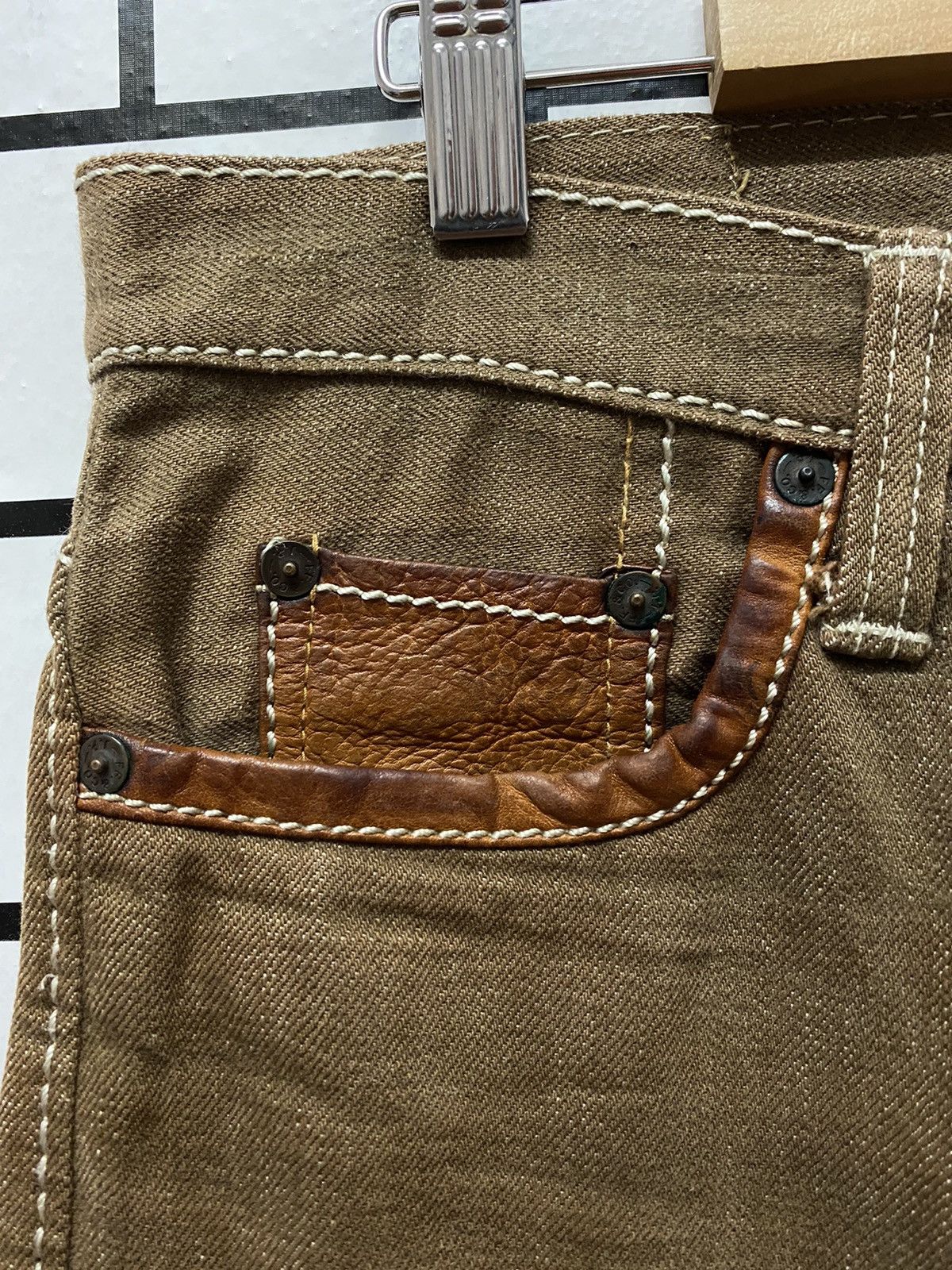 Alchemist × Japanese Brand × Leather Vintage Fab Four By Alchemist Japan Leather Pocket Denim Size US 30 / EU 46 - 14 Thumbnail