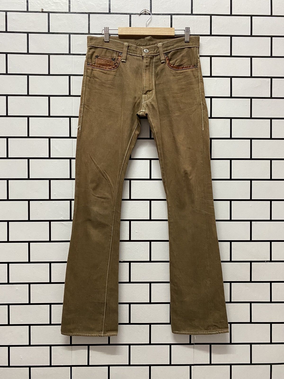 Alchemist × Japanese Brand × Leather Vintage Fab Four By Alchemist Japan Leather Pocket Denim Size US 30 / EU 46 - 2 Thumbnail