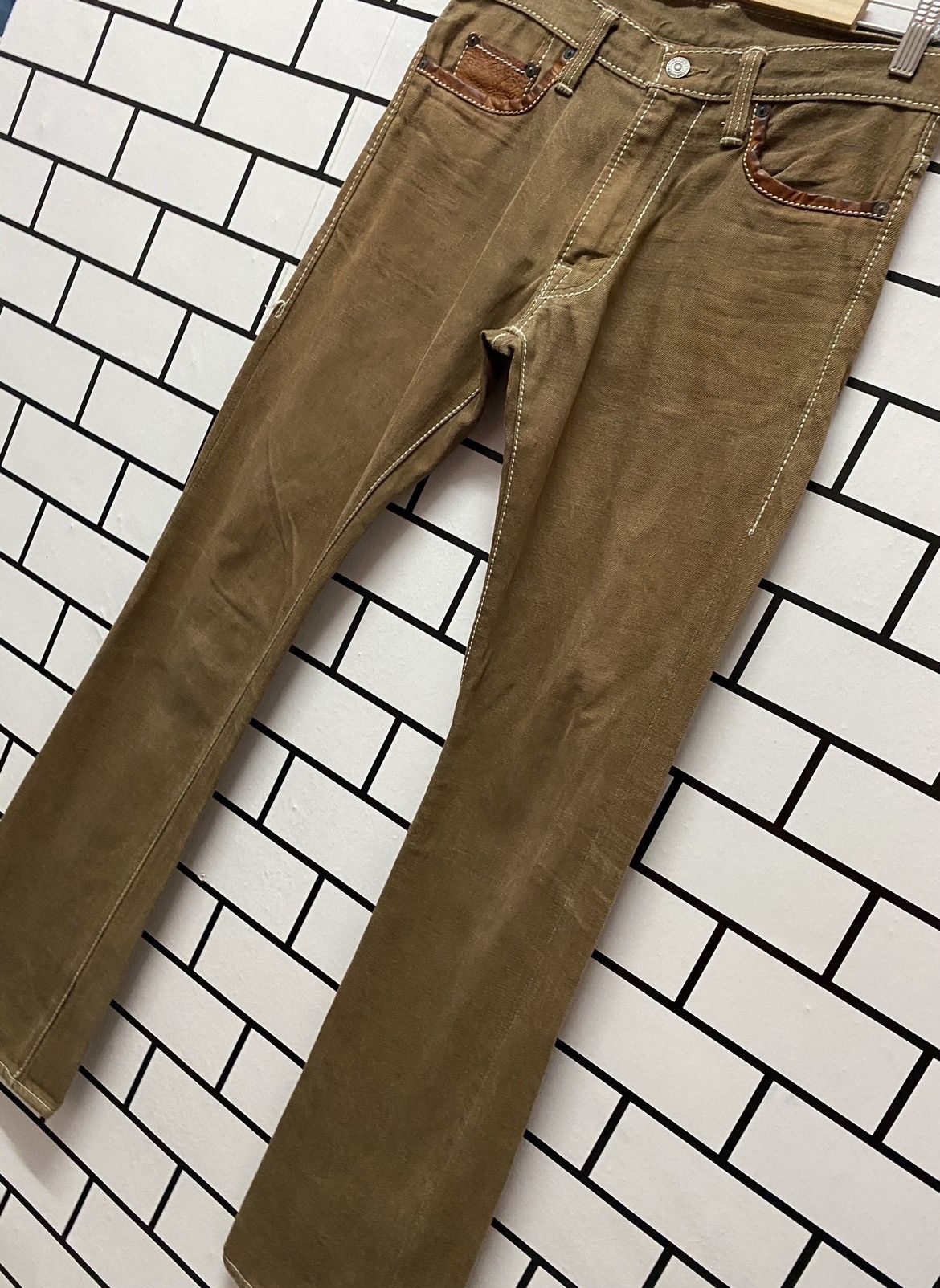 Alchemist × Japanese Brand × Leather Vintage Fab Four By Alchemist Japan Leather Pocket Denim Size US 30 / EU 46 - 7 Thumbnail