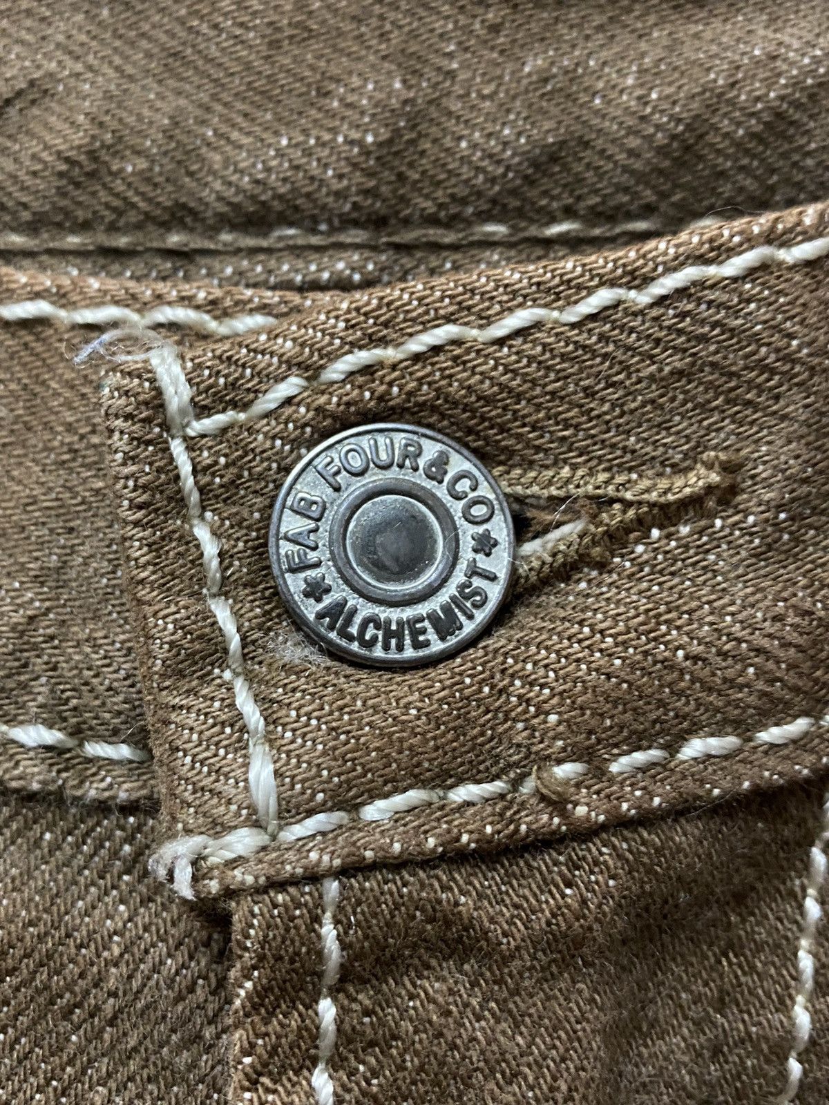 Alchemist × Japanese Brand × Leather Vintage Fab Four By Alchemist Japan Leather Pocket Denim Size US 30 / EU 46 - 17 Thumbnail