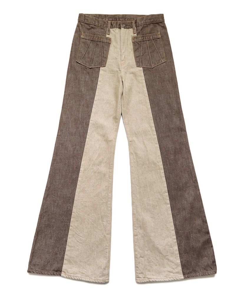 Image of Kapital 14Oz Color Denim 2Tone Gypsy Flare Pants in Brown, Men's (Size 36)