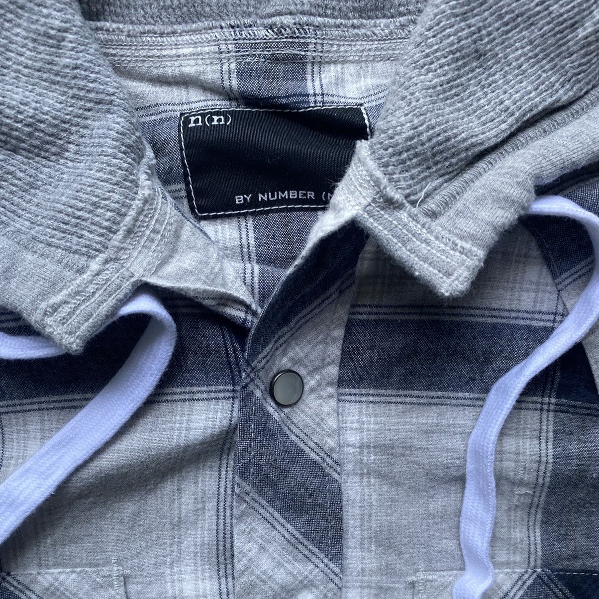 Number (N)ine N(N) Hybrid Plaid Hoodie Shirt Size US L / EU 52-54 / 3 - 3 Thumbnail