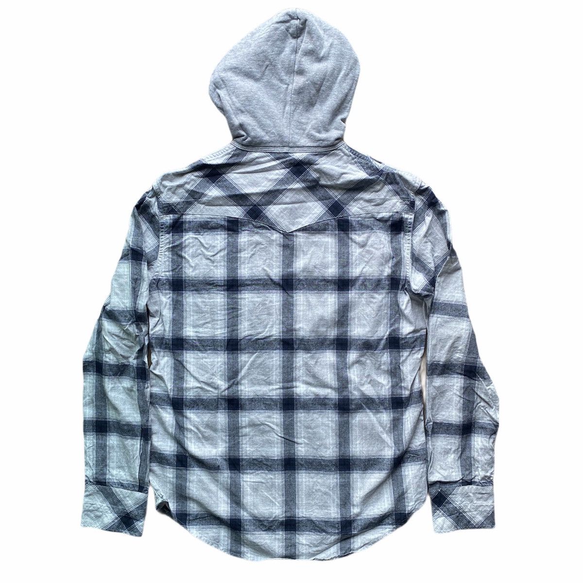 Number (N)ine N(N) Hybrid Plaid Hoodie Shirt Size US L / EU 52-54 / 3 - 2 Thumbnail