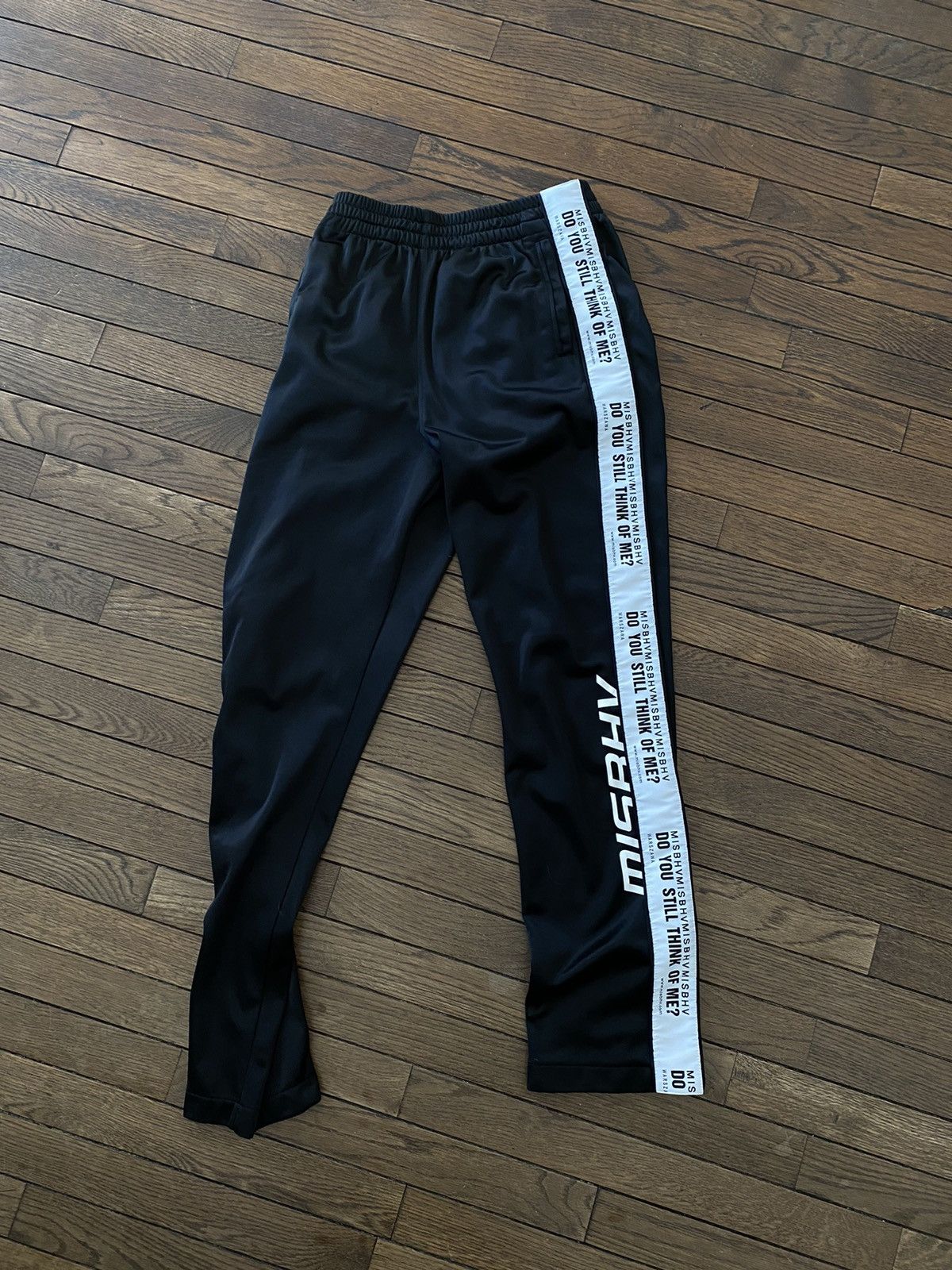 image of Misbhv “ Do You Still Think Of Me “ Snap Track Pants Large in Black, Men's (Size 32)
