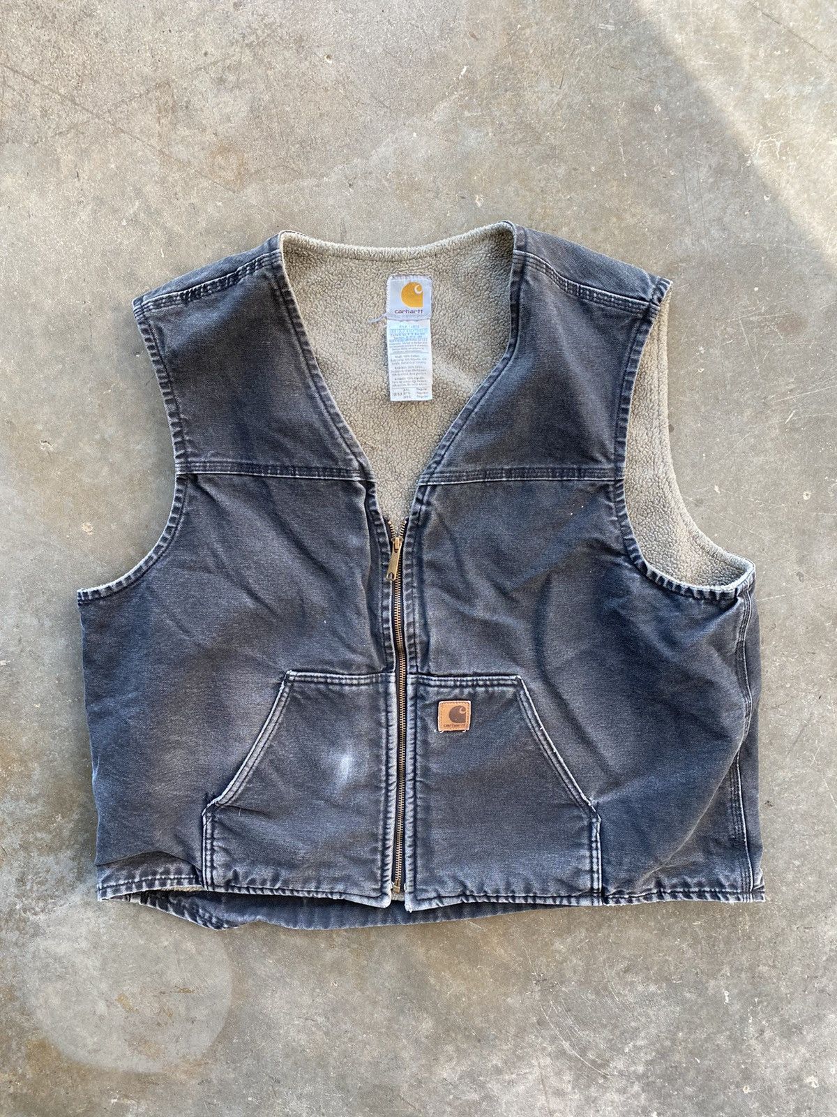 Carhartt Carhartt Faded Black Sherpa Deep Pile Work Vest 2XL / XXL ❄️🥣 Size US XXL / EU 58 / 5 - 1 Thumbnail