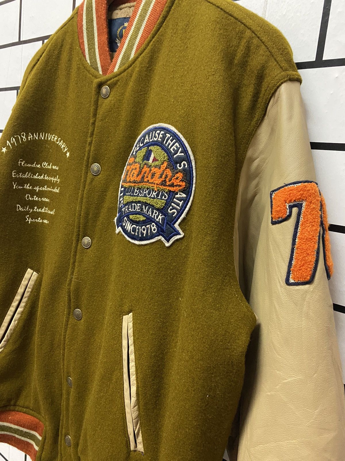 Vintage Vintage Flandre Club Letterman Leather Wool Varsity Jacket Size US M / EU 48-50 / 2 - 12 Thumbnail