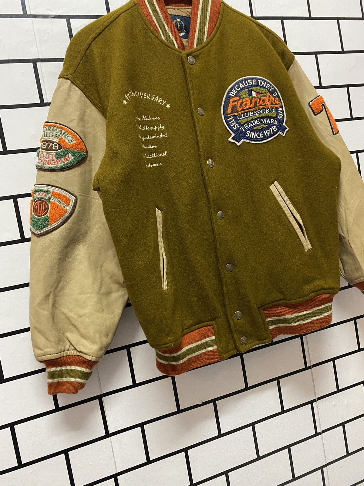 Vintage Vintage Flandre Club Letterman Leather Wool Varsity Jacket Size US M / EU 48-50 / 2 - 10 Thumbnail