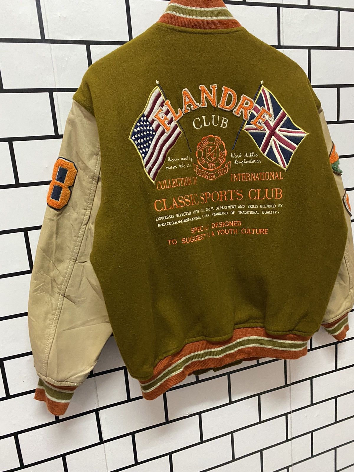 Vintage Vintage Flandre Club Letterman Leather Wool Varsity Jacket Size US M / EU 48-50 / 2 - 4 Thumbnail