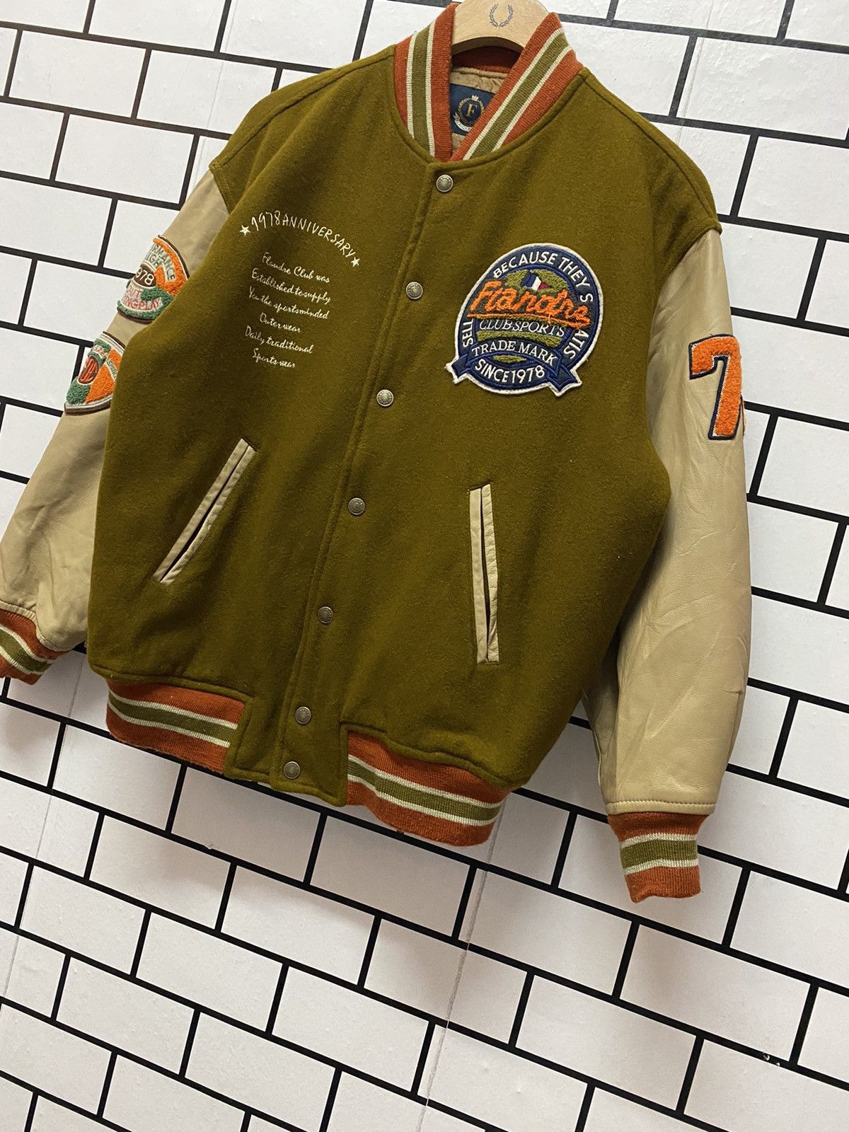 Vintage Vintage Flandre Club Letterman Leather Wool Varsity Jacket Size US M / EU 48-50 / 2 - 9 Thumbnail
