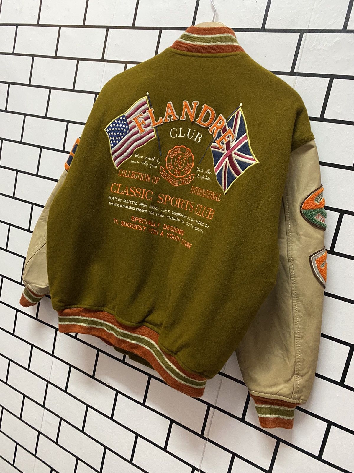 Vintage Vintage Flandre Club Letterman Leather Wool Varsity Jacket Size US M / EU 48-50 / 2 - 3 Thumbnail