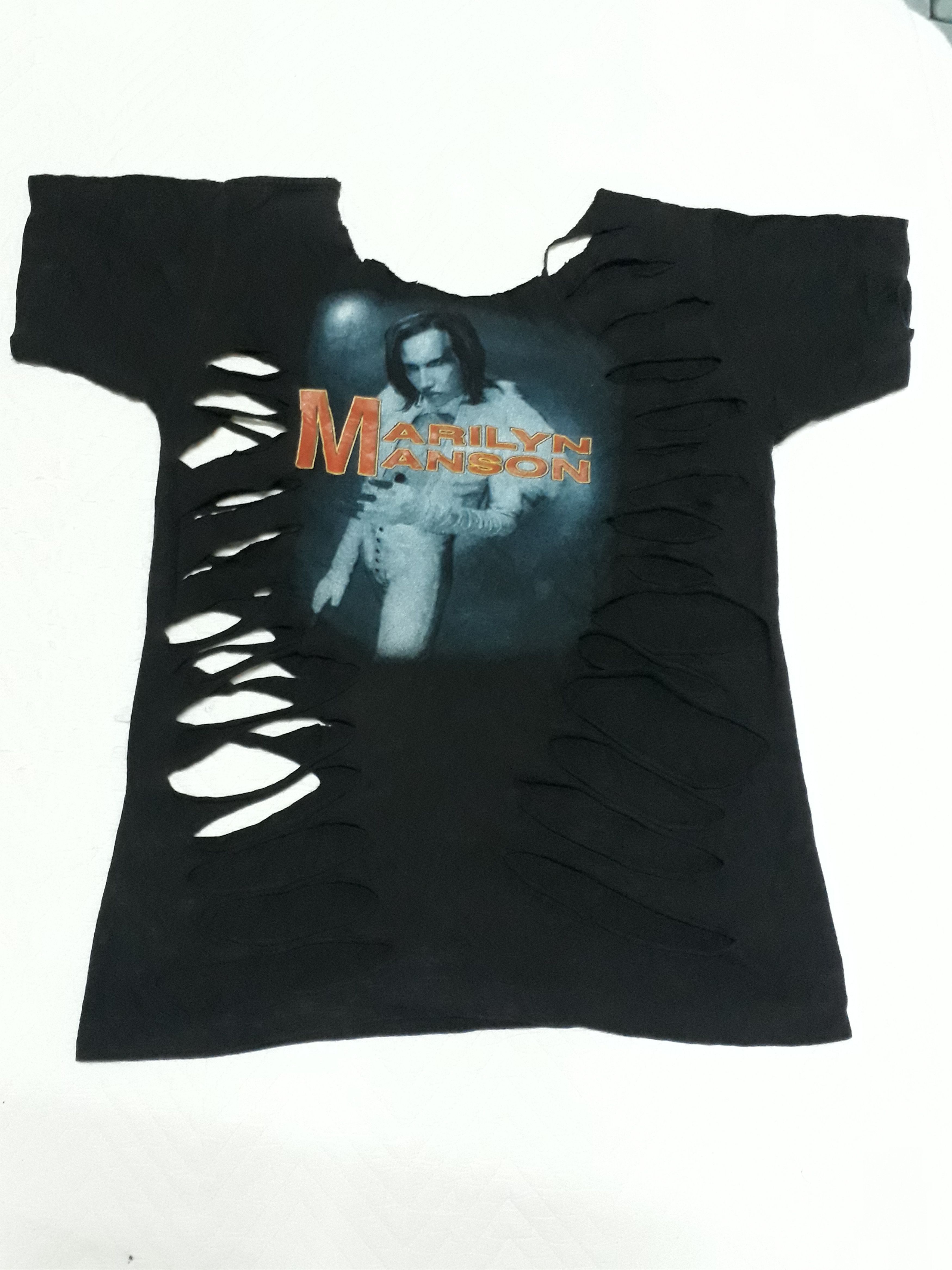 Band Tees × Marilyn Manson Vintage Distress Marilyn Manson T-Shirt Size US M / EU 48-50 / 2 - 2 Thumbnail