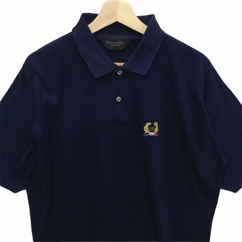 Christian Dior Monsieur Rare Christian Dior Ringer Small Logo Embroidery Size US XL / EU 56 / 4 - 4 Thumbnail