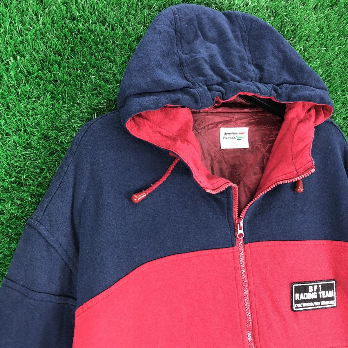Benetton Vintage 90's Benetton Formula 1 Racing Parka Hoodie Jacket Size US XL / EU 56 / 4 - 2 Thumbnail
