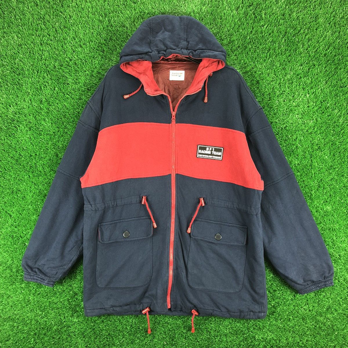 Benetton Vintage 90's Benetton Formula 1 Racing Parka Hoodie Jacket Size US XL / EU 56 / 4 - 1 Thumbnail
