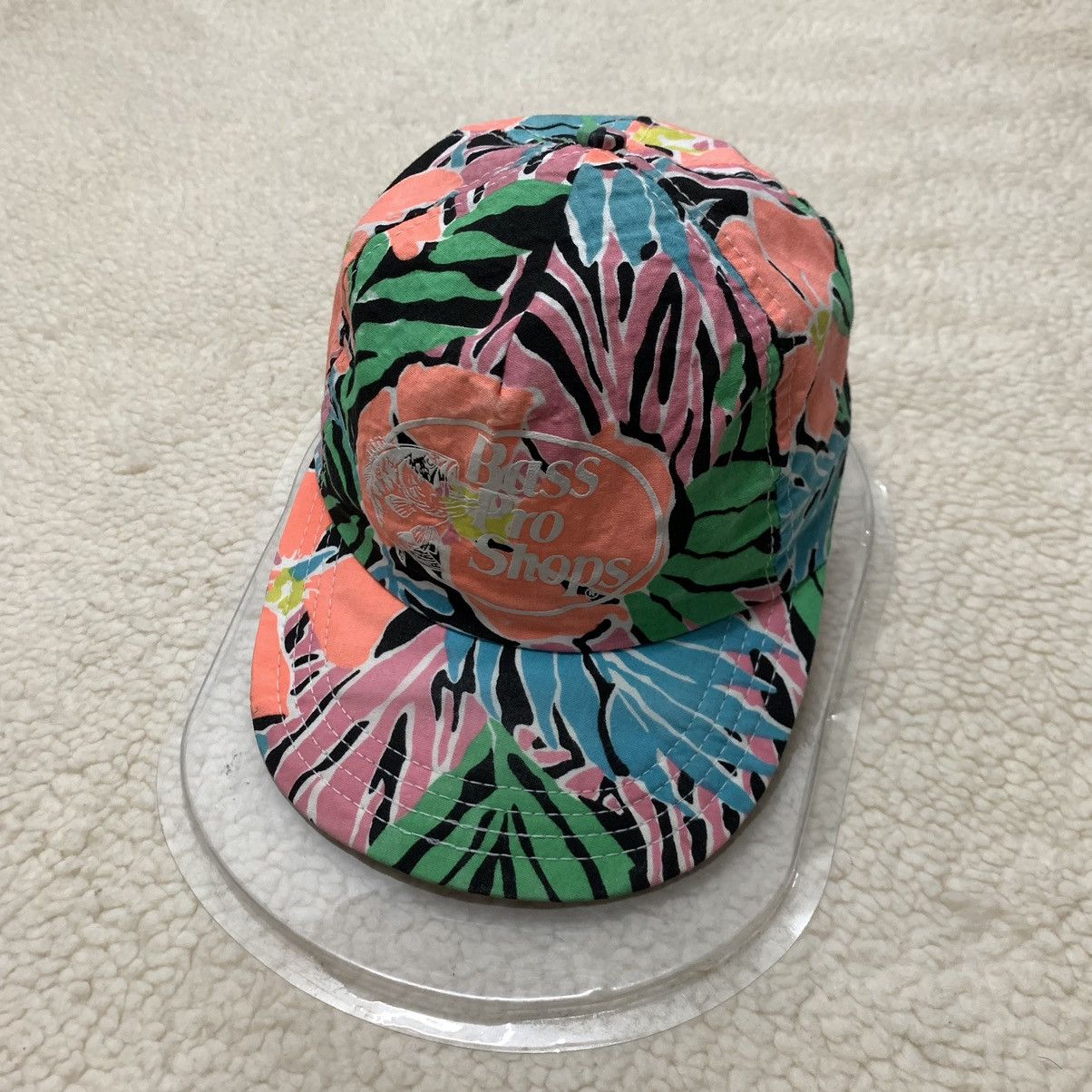 Vintage 80's Bass Pro Shops 'Tropical Flower' Cap Hat