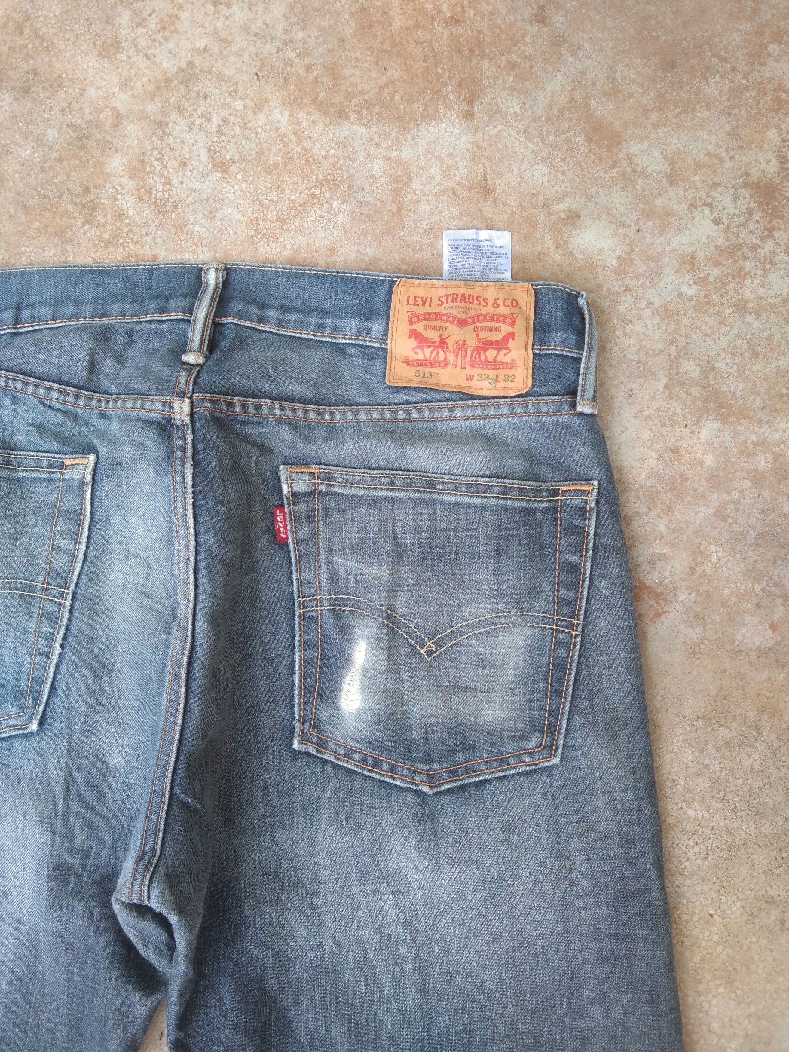 Levi's Vintage Levi's Jeans 513 Distressed Straight Leg Denim 33x31 Size US 33 - 5 Thumbnail